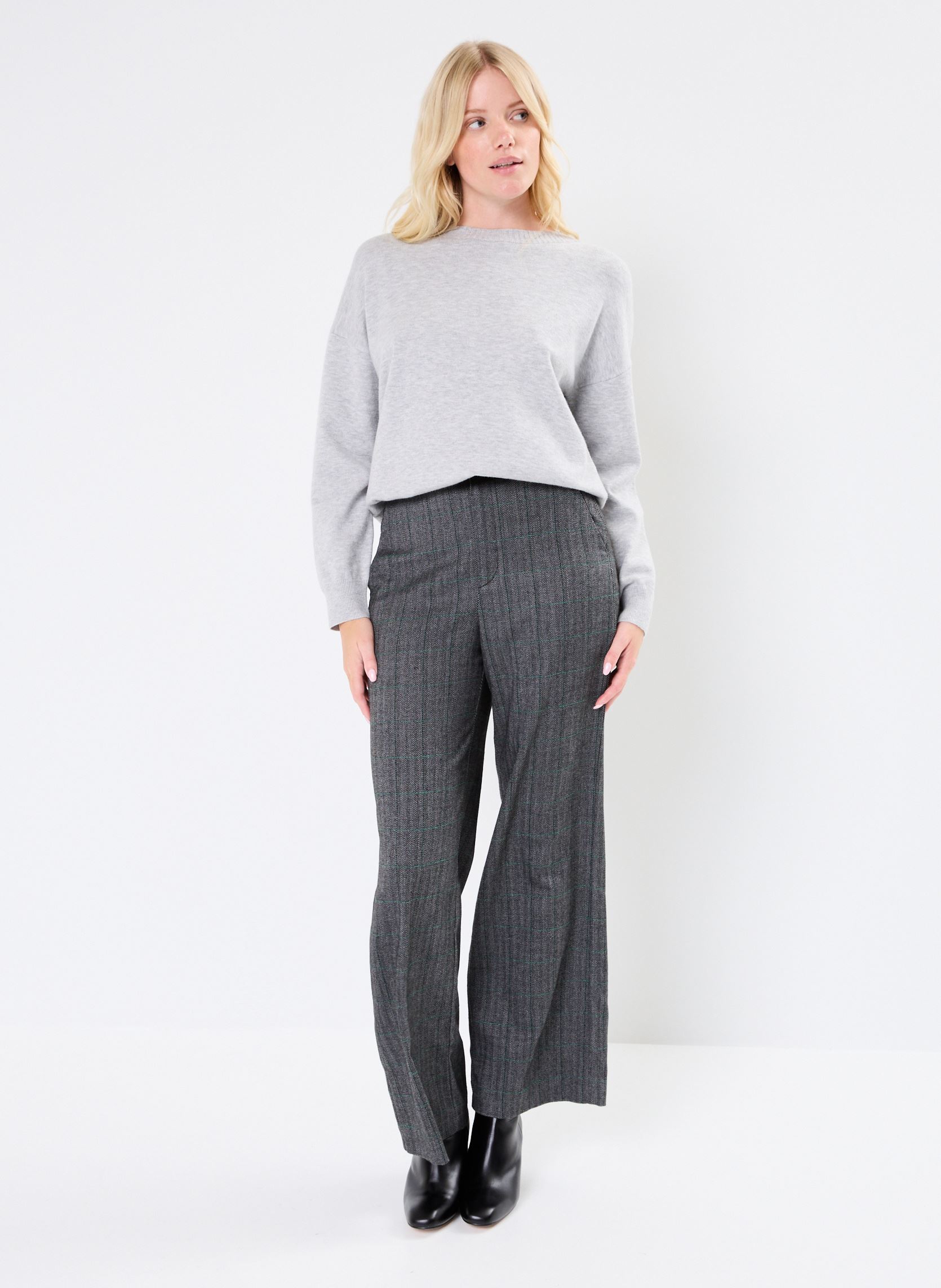 Pantalons larges BZ22105 femme noir IKKS Women Pantalons larges BZ22105 femme noir NOIR