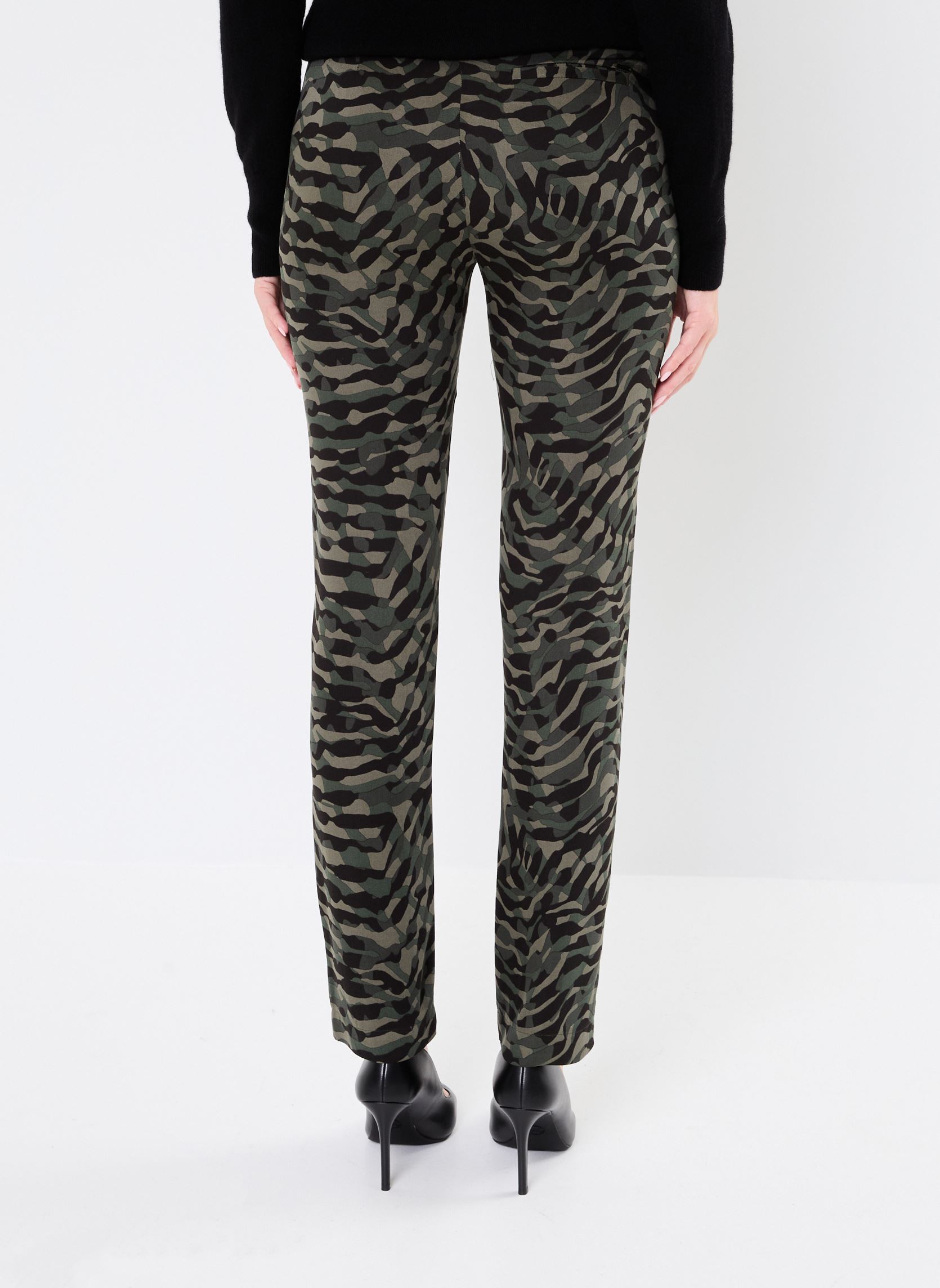 Pantalones rectos BZ22315 mujer verde IKKS Women Pantalones rectos BZ22315 mujer verde KAKI