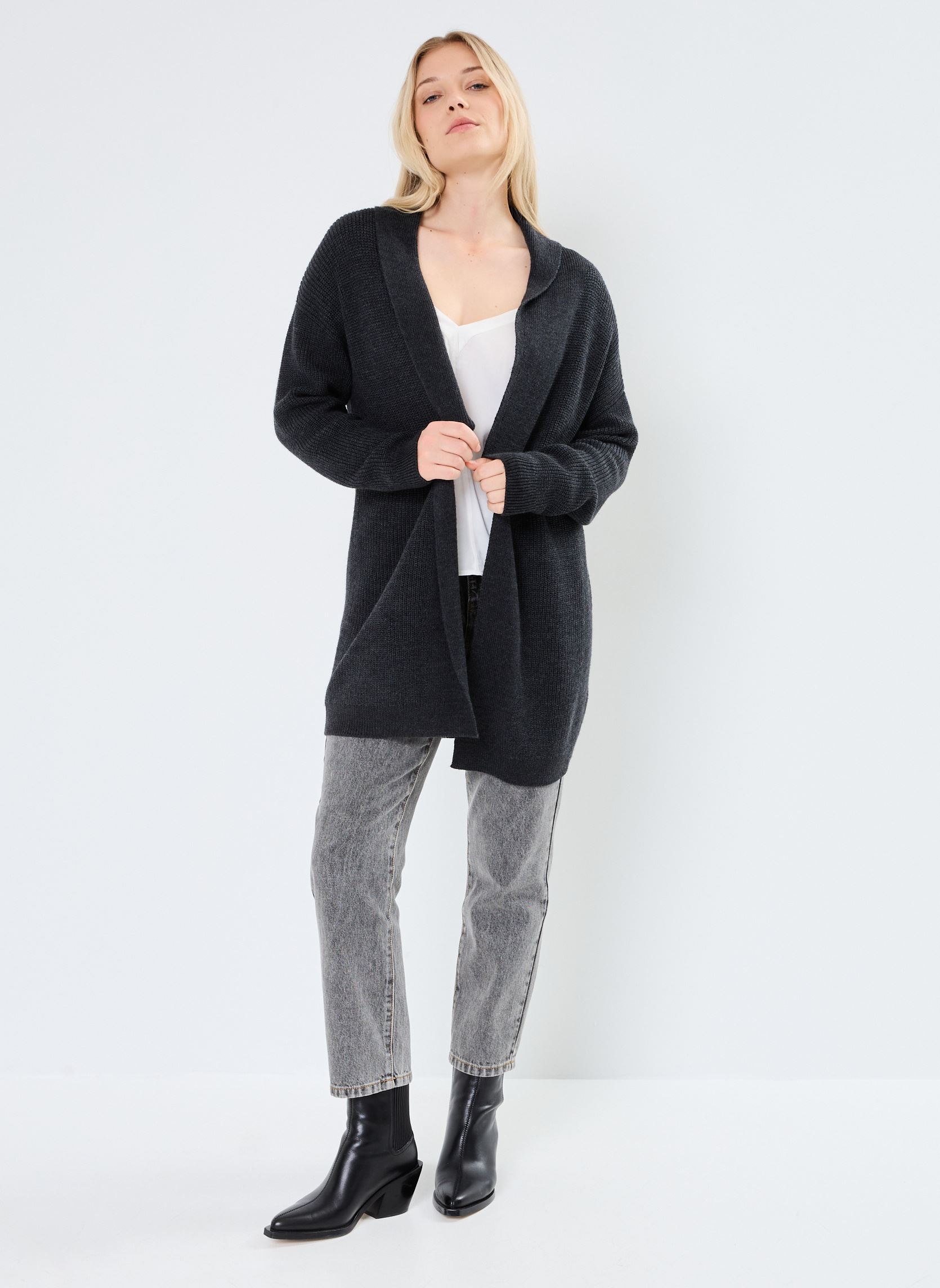 Gilets BZ17195 femme gris IKKS Women Gilets BZ17195 femme gris GRIS ANTHRACITE