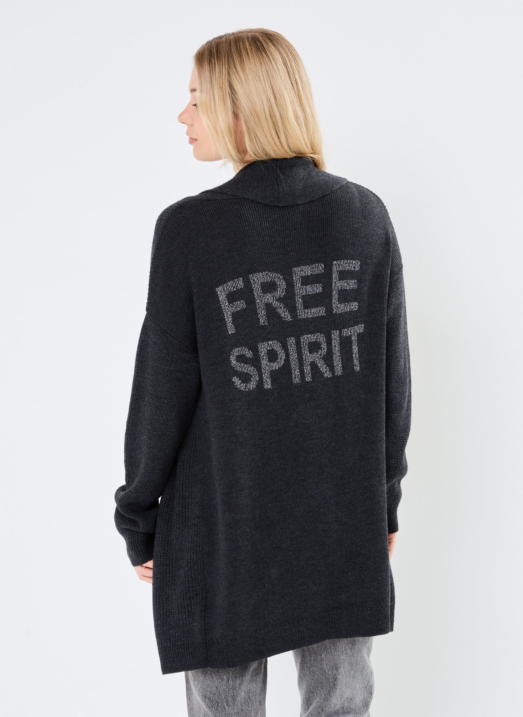 Cardigan I.Code By IKKS Femme - Lainage Gris - Taille 42 - Style Collège
