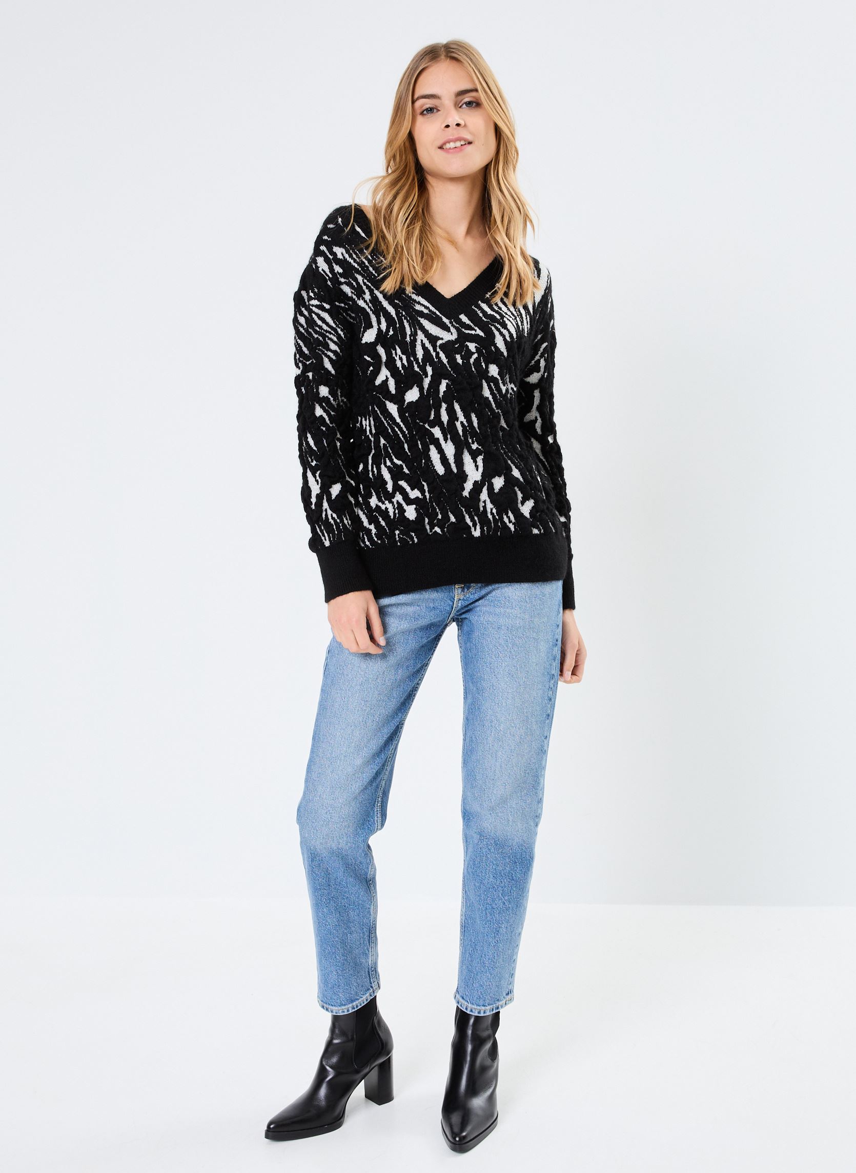 Pulls BZ18155 femme noir IKKS Women Pulls BZ18155 femme noir NOIR