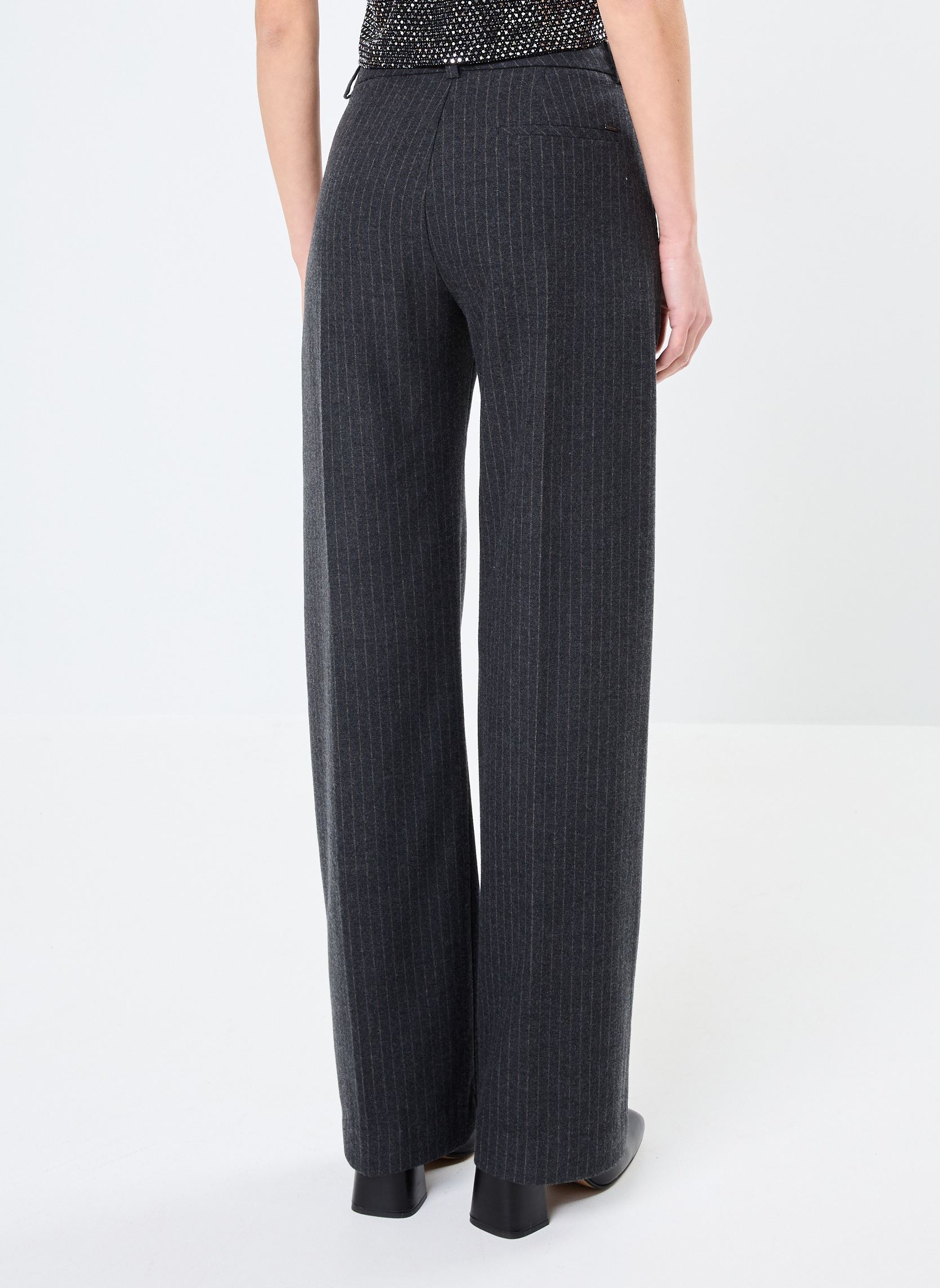 Wijde broeken BZ22155 dames grijs IKKS Women Wijde broeken BZ22155 dames grijs GRIS ANTHRACITE