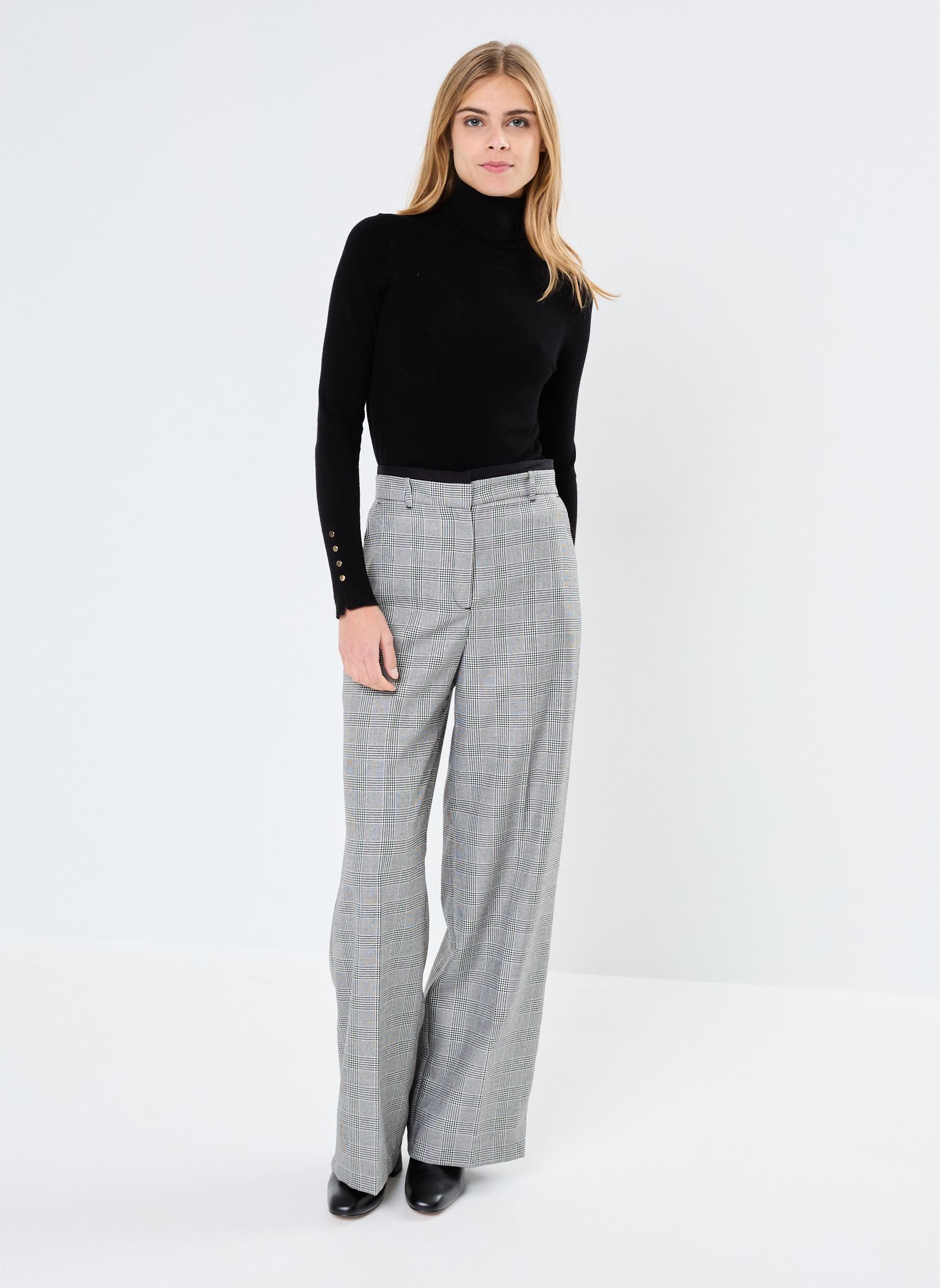 Pantalons larges BZ22195 femme noir IKKS Women Pantalons larges BZ22195 femme noir NOIR