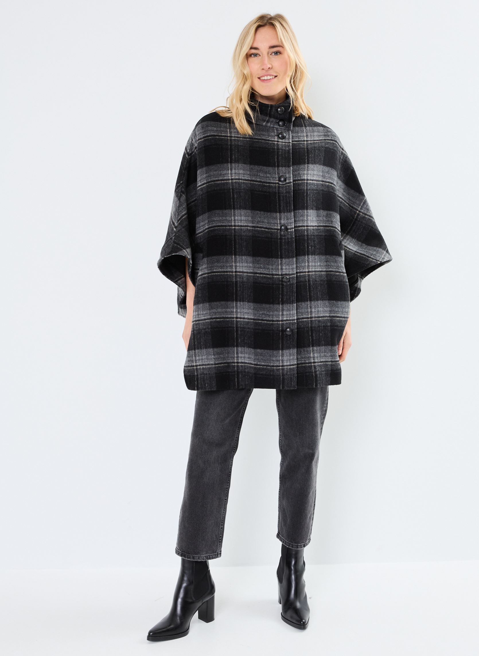 Poncho's BZ44165 dames grijs IKKS Women Poncho's BZ44165 dames grijs GRIS ANTHRACITE