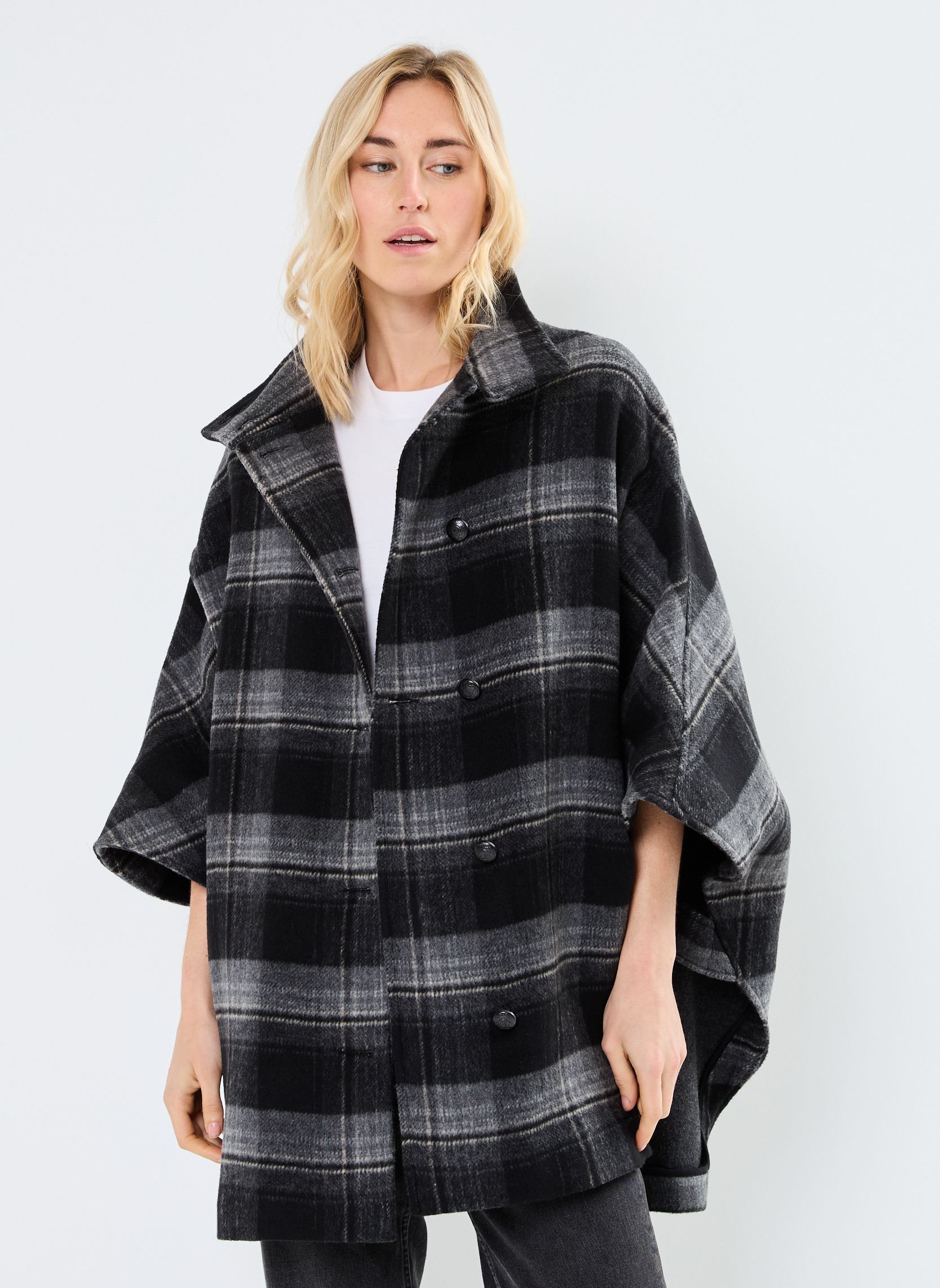Poncho's BZ44165 dames grijs IKKS Women Poncho's BZ44165 dames grijs GRIS ANTHRACITE