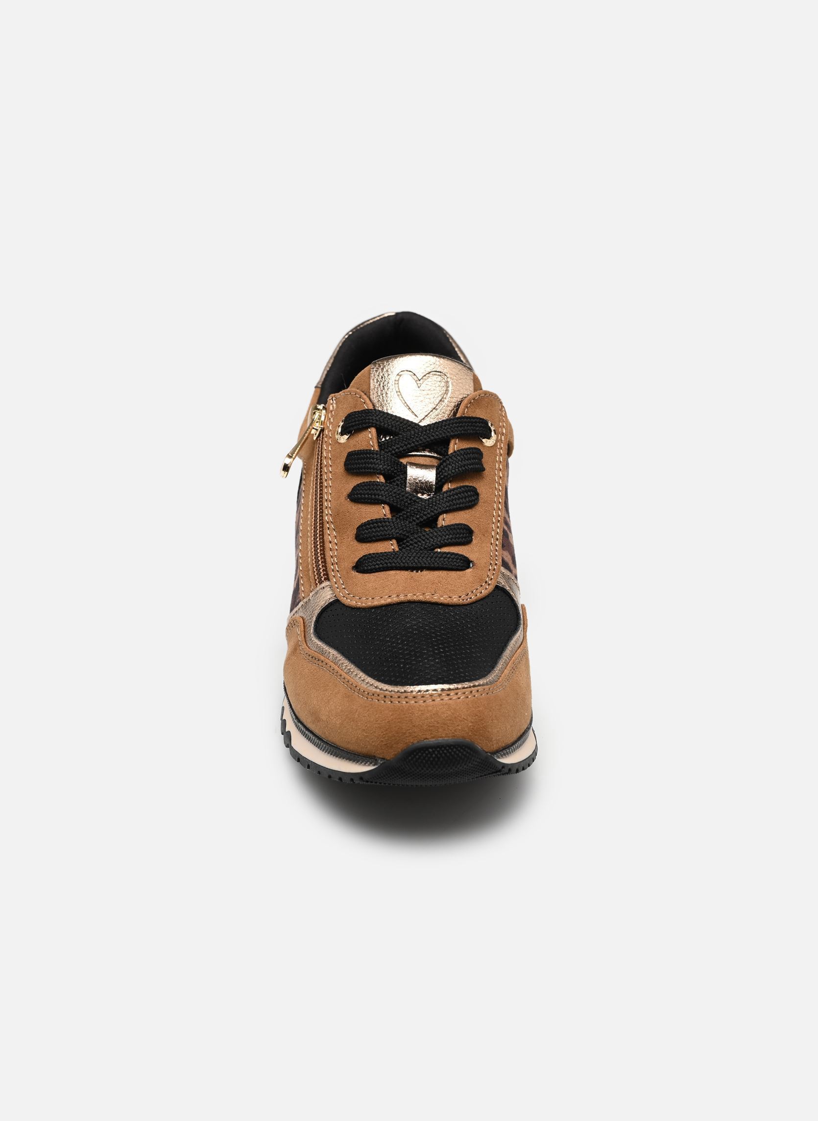 Lage sneakers 23749-41 dames bruin Marco Tozzi Lage sneakers 23749-41 dames bruin BLACK/COGNAC C