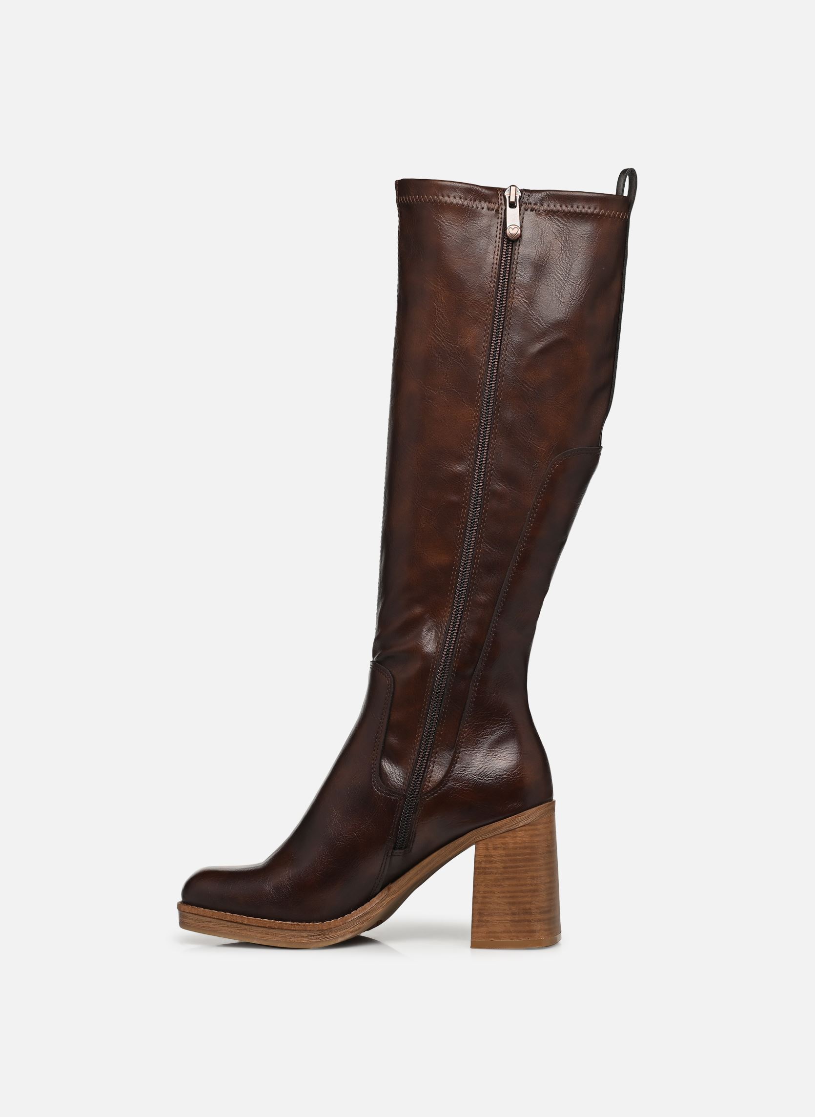 Ripley - BOTINES MUJER MARRÓN CASUAL CUÑA 4 CIERRE 1023L-60