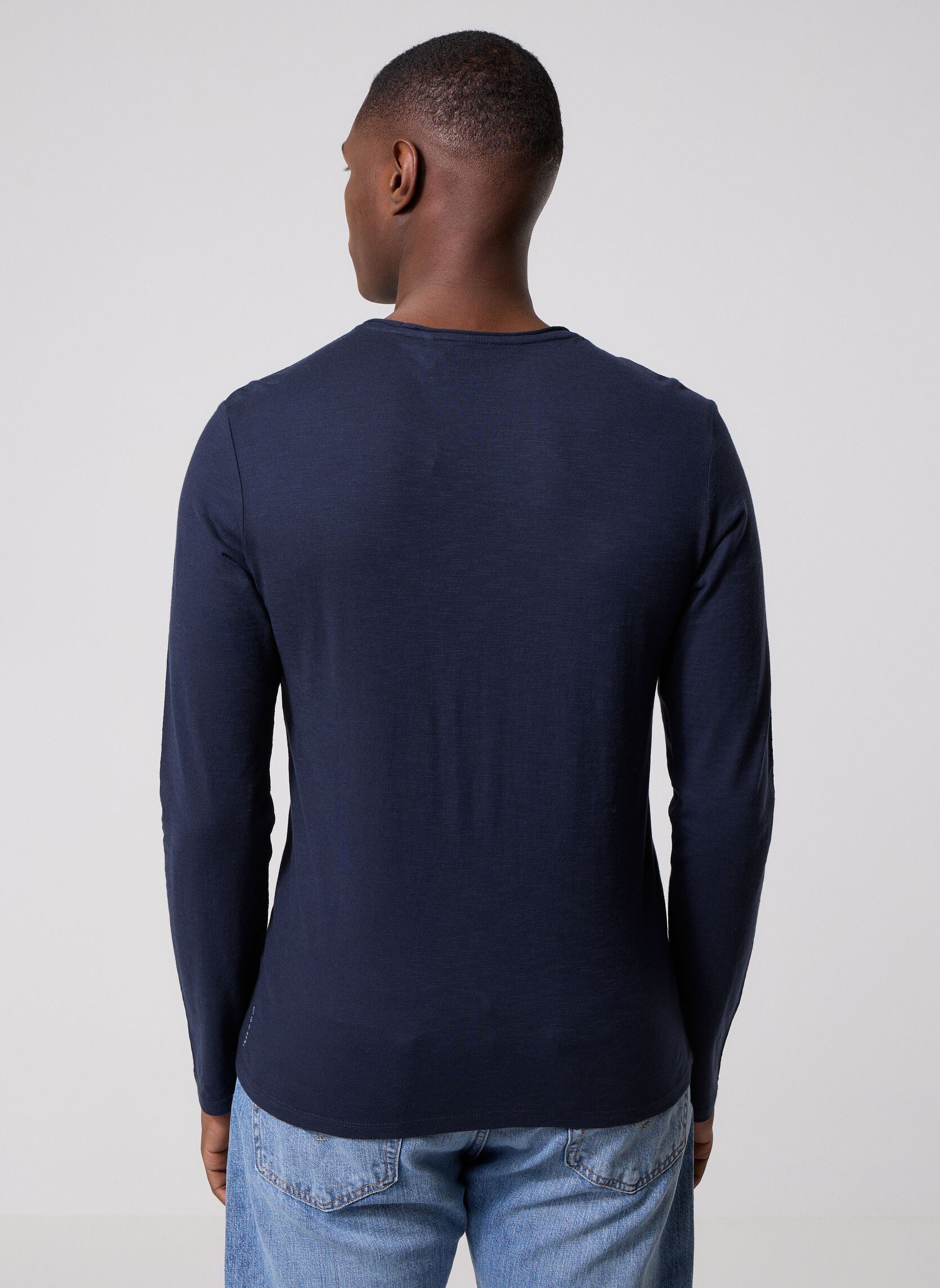 Tee-shirts manches longues MX10043 homme bleu IKKS Men Tee-shirts manches longues MX10043 homme bleu MARINE