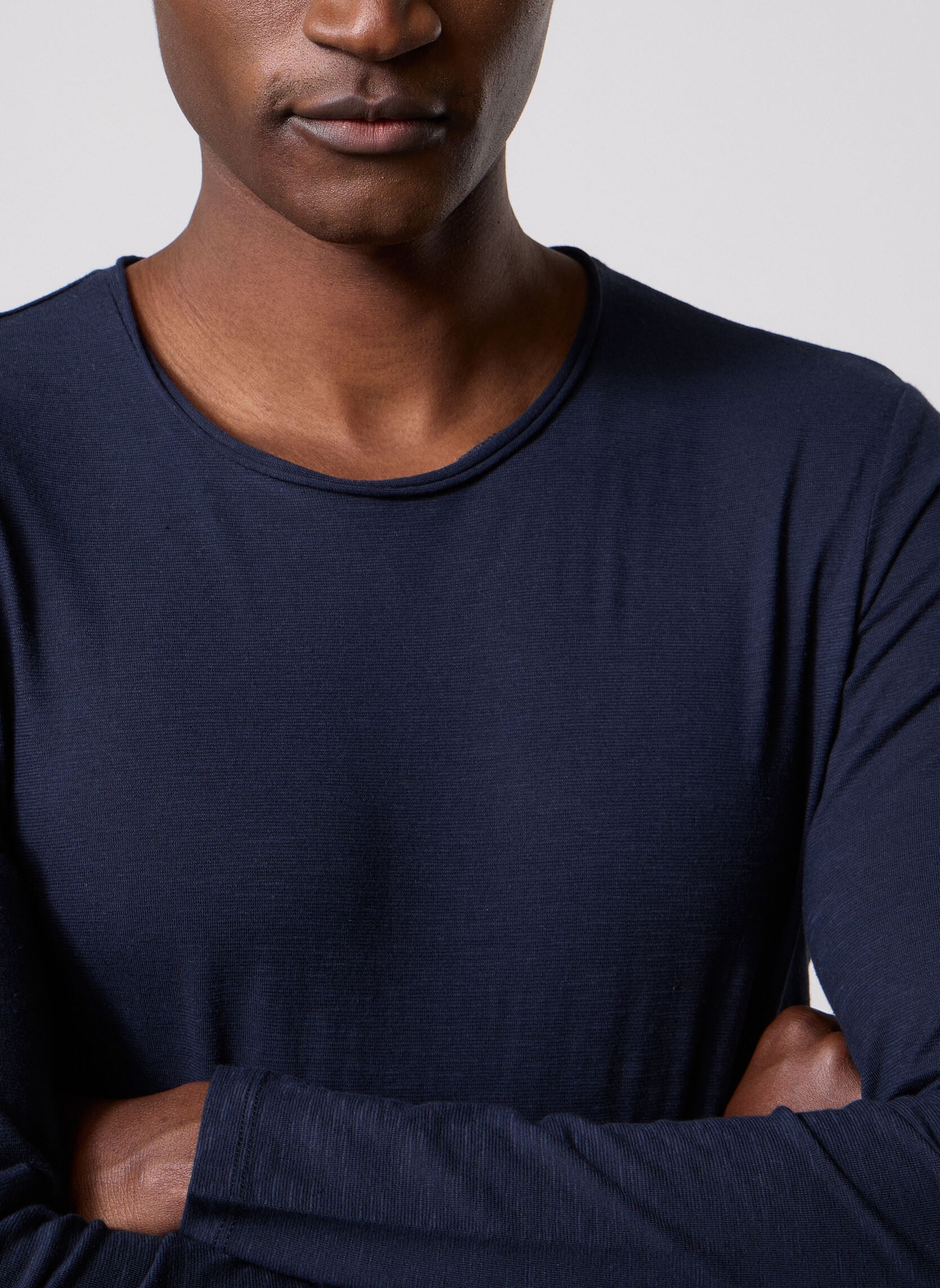 Tee-shirts manches longues MX10043 homme bleu IKKS Men Tee-shirts manches longues MX10043 homme bleu MARINE