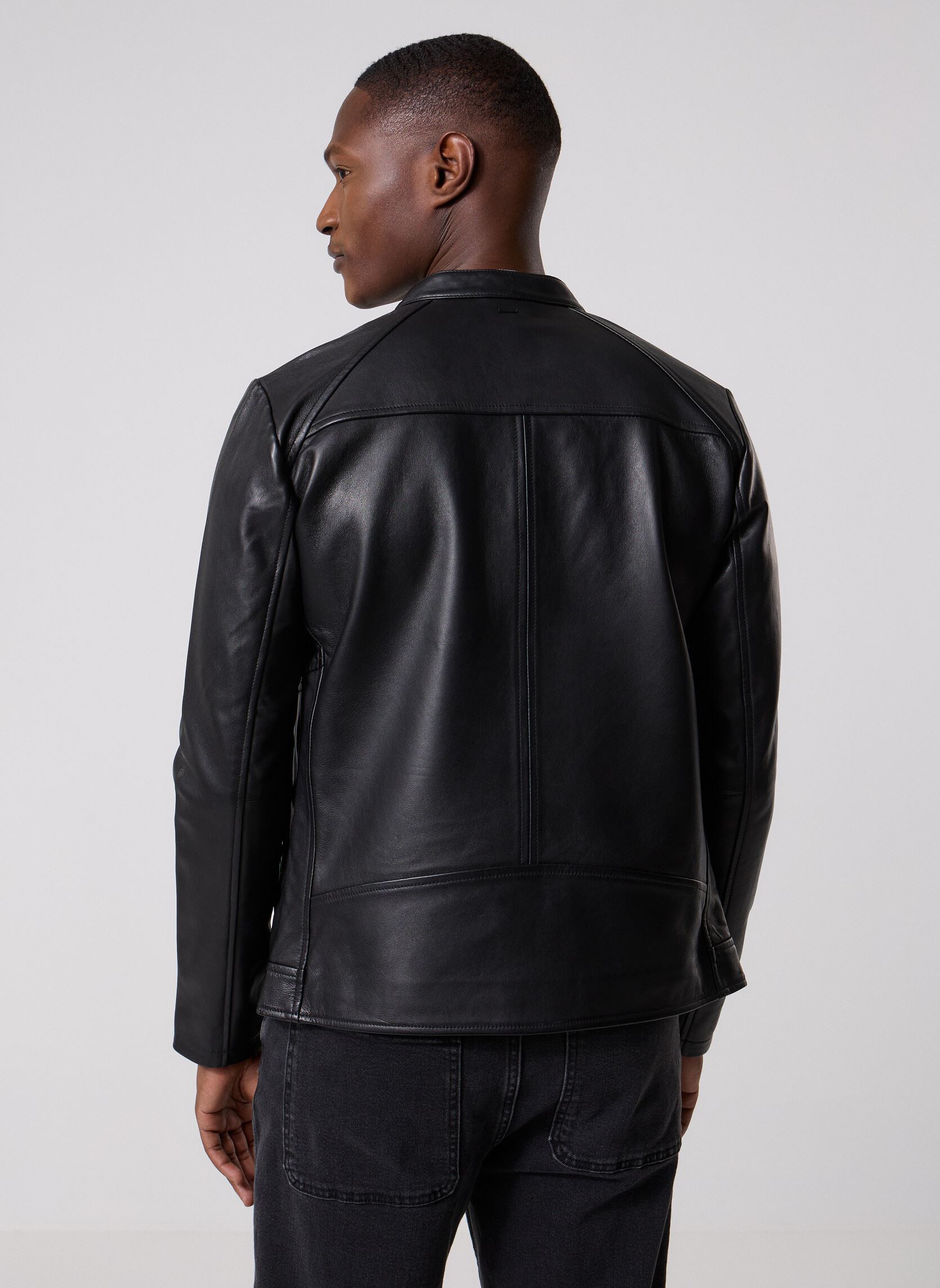 Lederjacken MY48003 herren schwarz IKKS Men Lederjacken MY48003 herren schwarz Noir