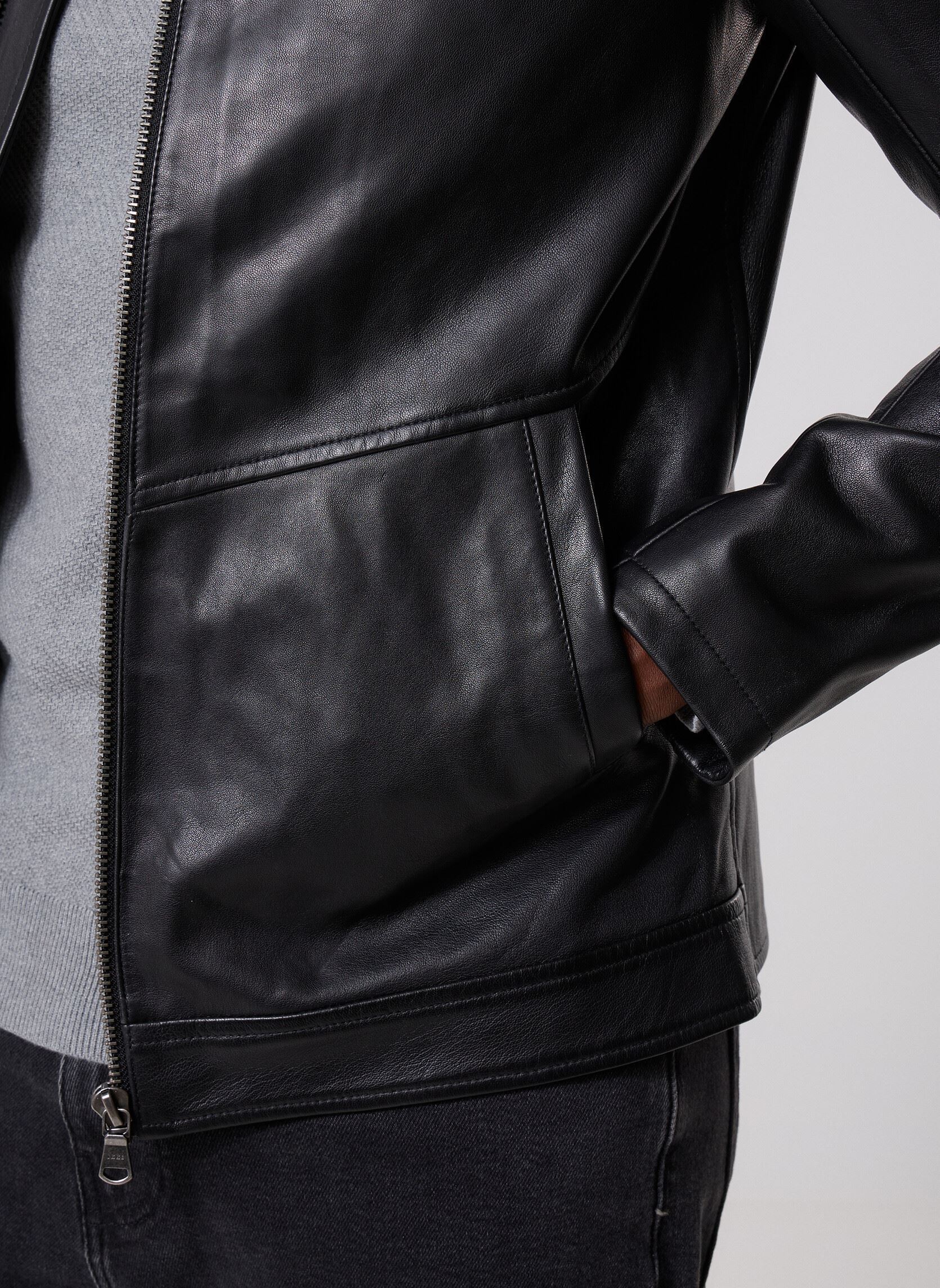 Lederjacken MY48003 herren schwarz IKKS Men Lederjacken MY48003 herren schwarz Noir