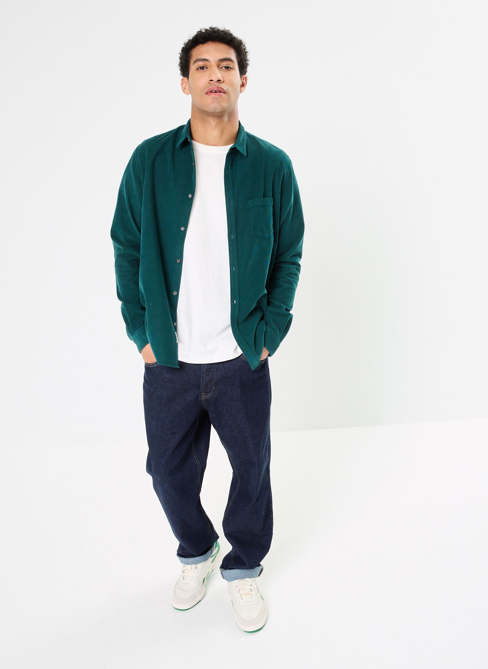 Chemises MZ12143 homme vert IKKS Men Chemises MZ12143 homme vert VERT BOUTEILLE