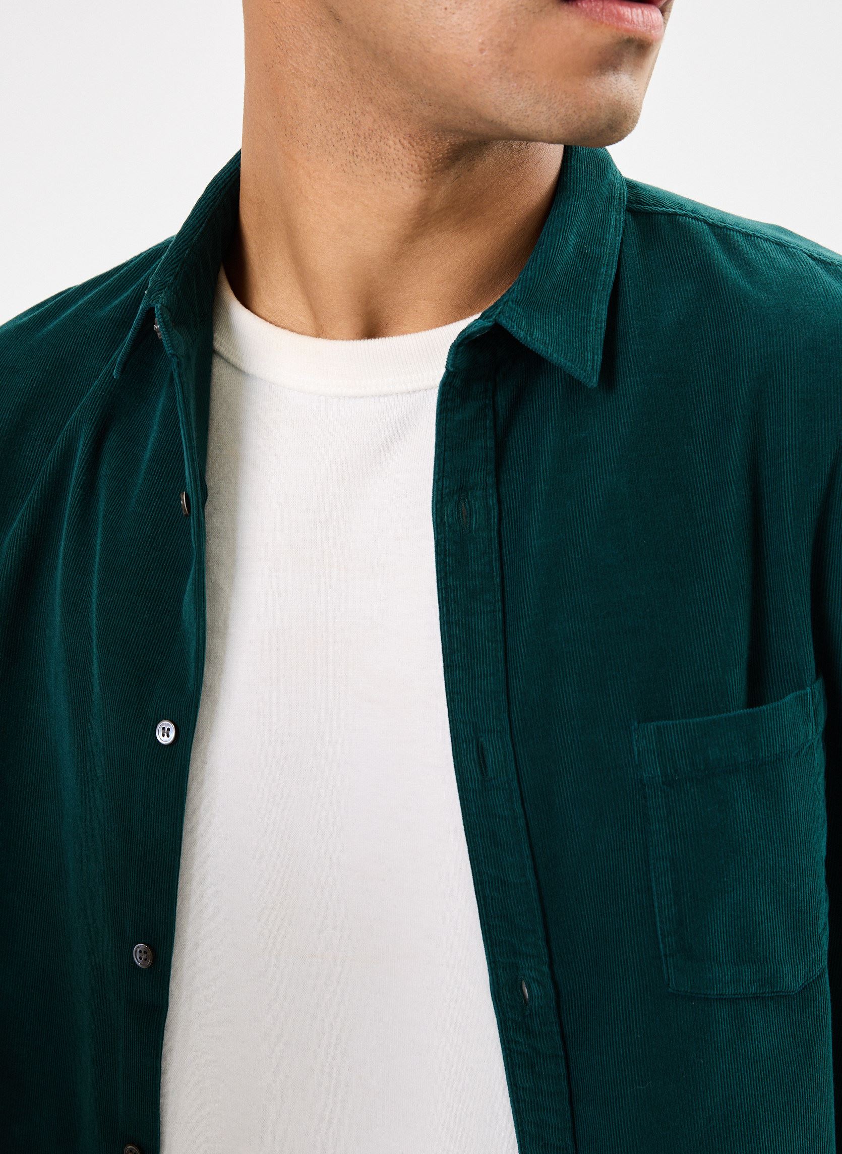 Chemises MZ12143 homme vert IKKS Men Chemises MZ12143 homme vert VERT BOUTEILLE