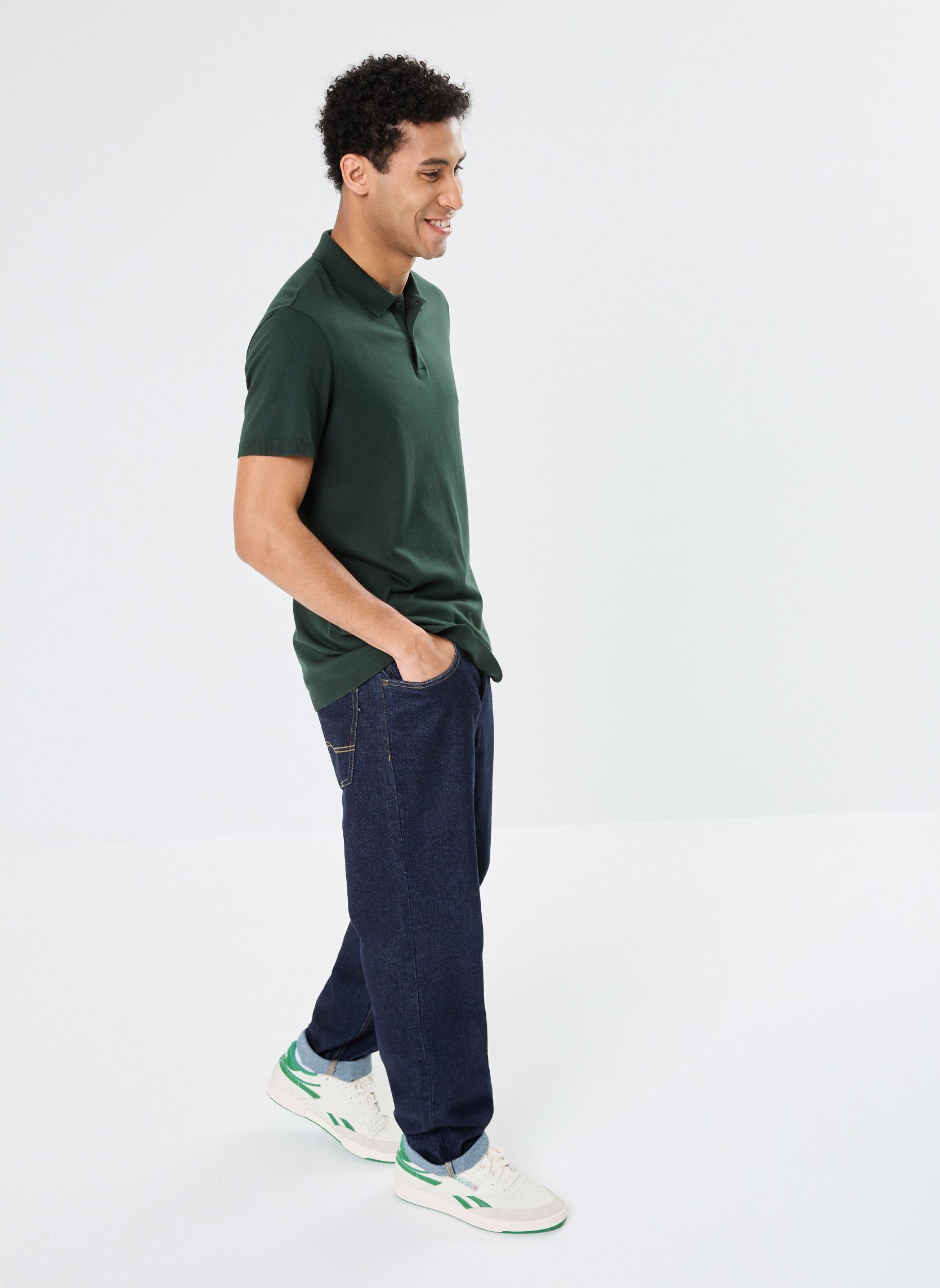Kurzarm-Poloshirts MZ14063 herren grün IKKS Men Kurzarm-Poloshirts MZ14063 herren grün VERT BOUTEILLE