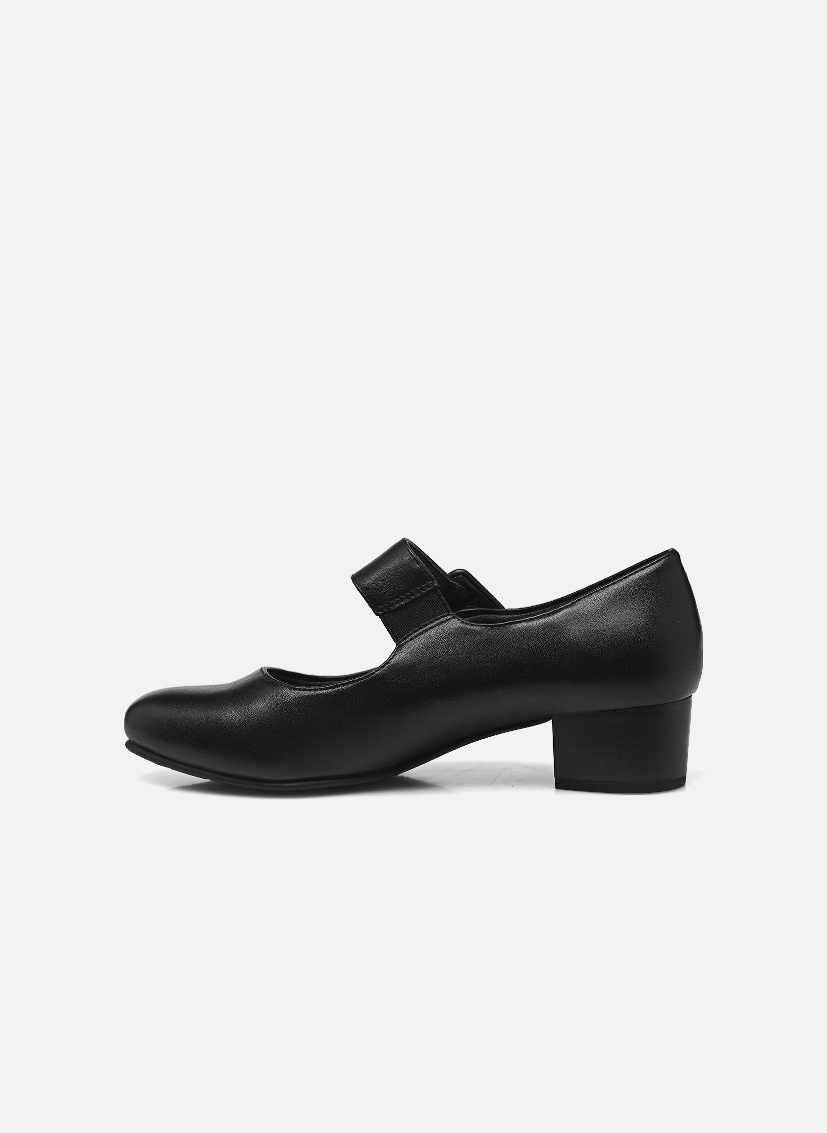 Jana Damespumps met riem, kleine hak, veganistisch, zwart, 39 EU Breed