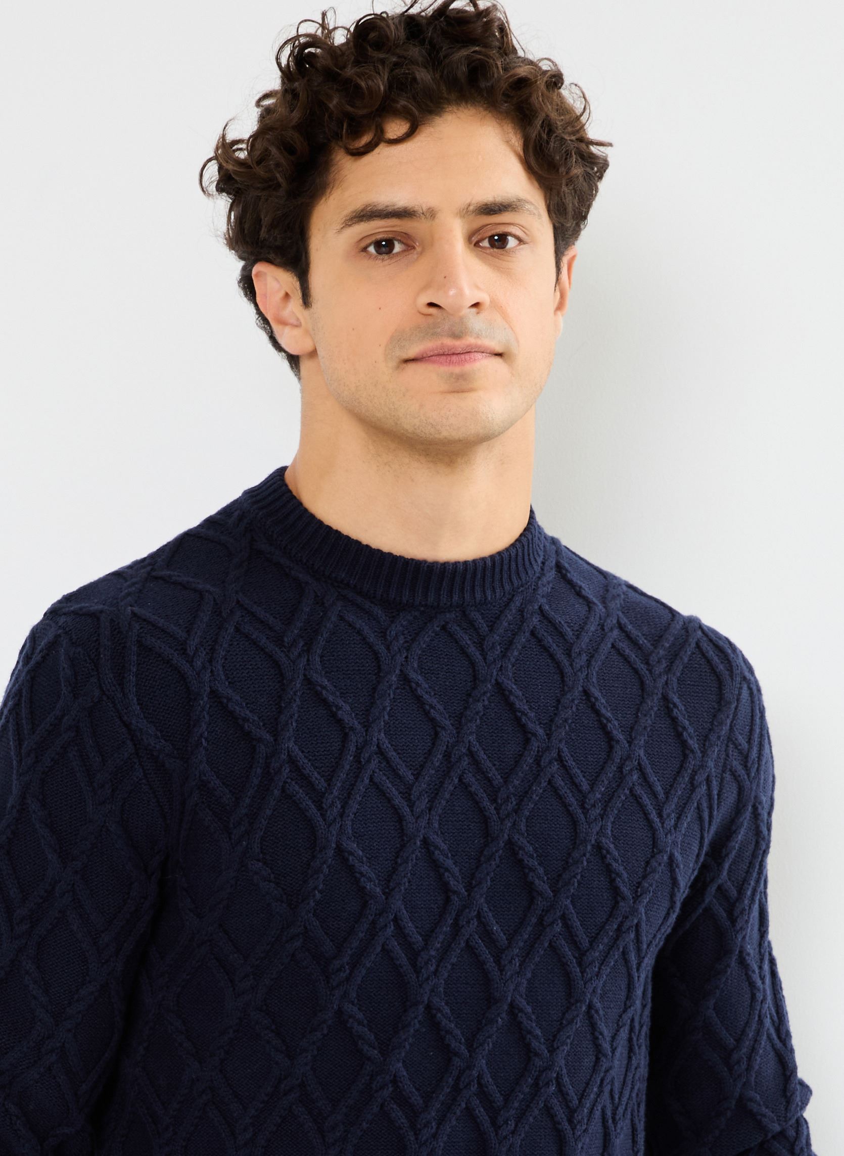 Pulls MON-PULL-TORSADE homme bleu Marvin&Co Pulls MON-PULL-TORSADE homme bleu PEACOAT