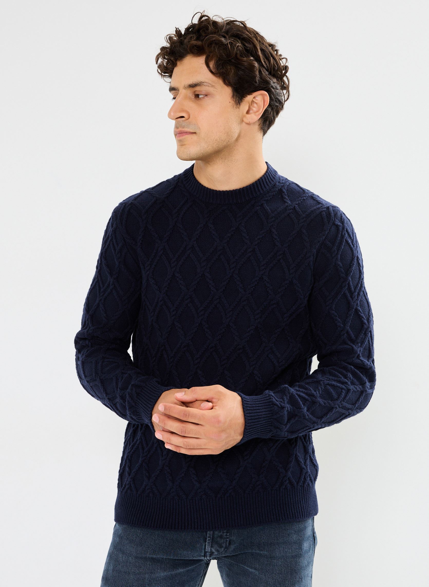 Pulls MON-PULL-TORSADE homme bleu Marvin&Co Pulls MON-PULL-TORSADE homme bleu PEACOAT