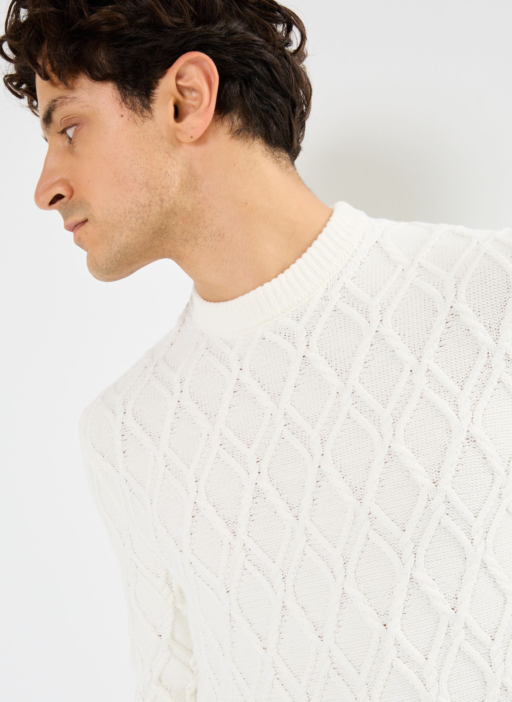 Pulls MON-PULL-TORSADE homme blanc Marvin&Co Pulls MON-PULL-TORSADE homme blanc BRIGHT WHITE