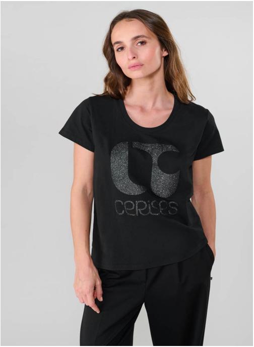 Le temps des cerises Tee-shirts Tee-Shirt TAOLO Black femme noir