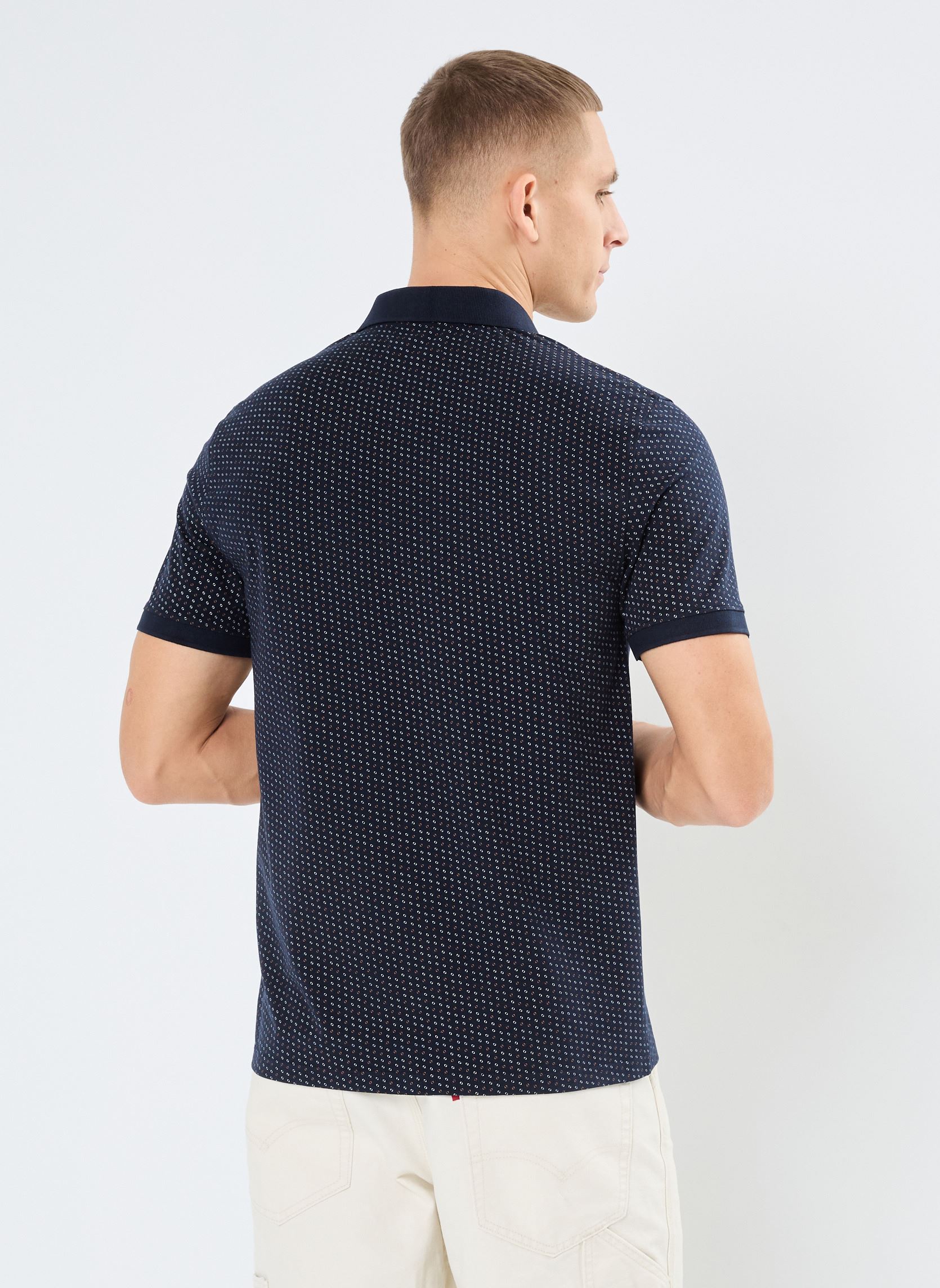 Polos manches courtes T-POLO homme bleu Marvin&Co Polos manches courtes T-POLO homme bleu MINIPOINTE-DARK-B