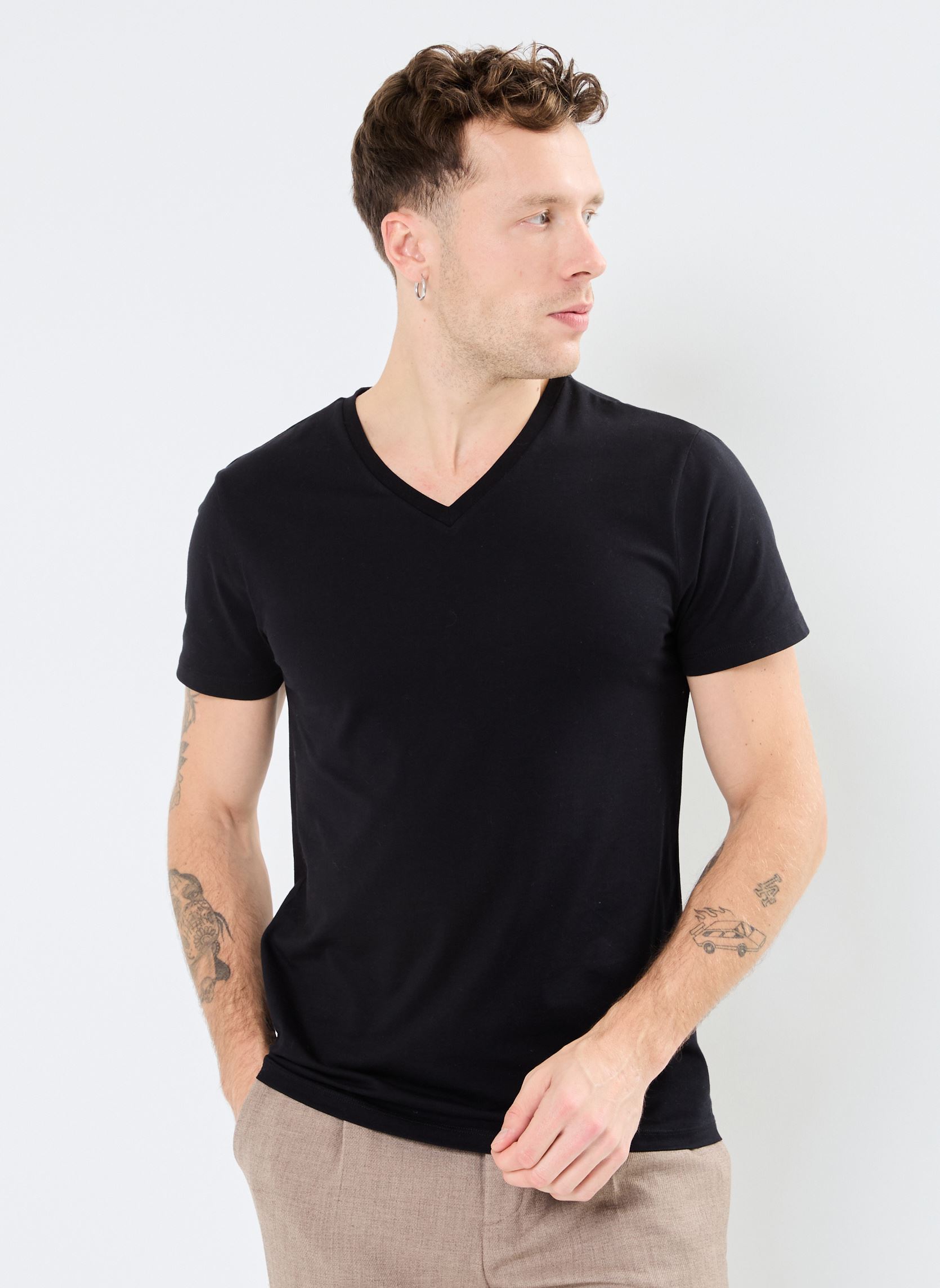 Tee-shirts manches courtes TEVE homme noir Marvin&Co Tee-shirts manches courtes TEVE homme noir Jet black