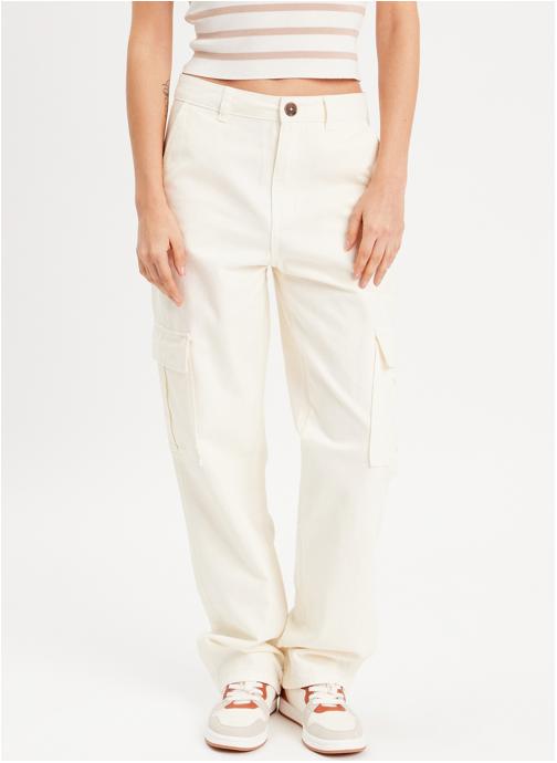 Cache Cache Pantalons droit CARGOEAZY femme blanc