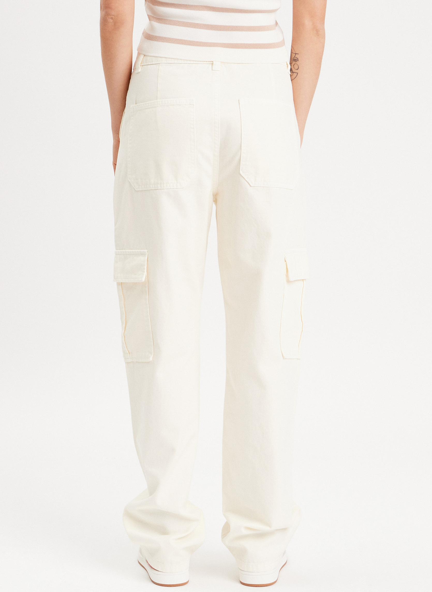 Pantalons droit CARGOEAZY femme blanc Cache Cache Pantalons droit CARGOEAZY femme blanc Blanc