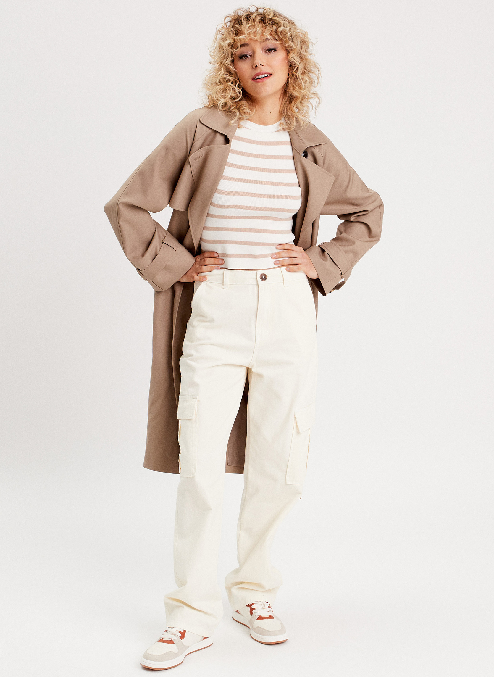 Pantalons droit CARGOEAZY femme blanc Cache Cache Pantalons droit CARGOEAZY femme blanc Blanc