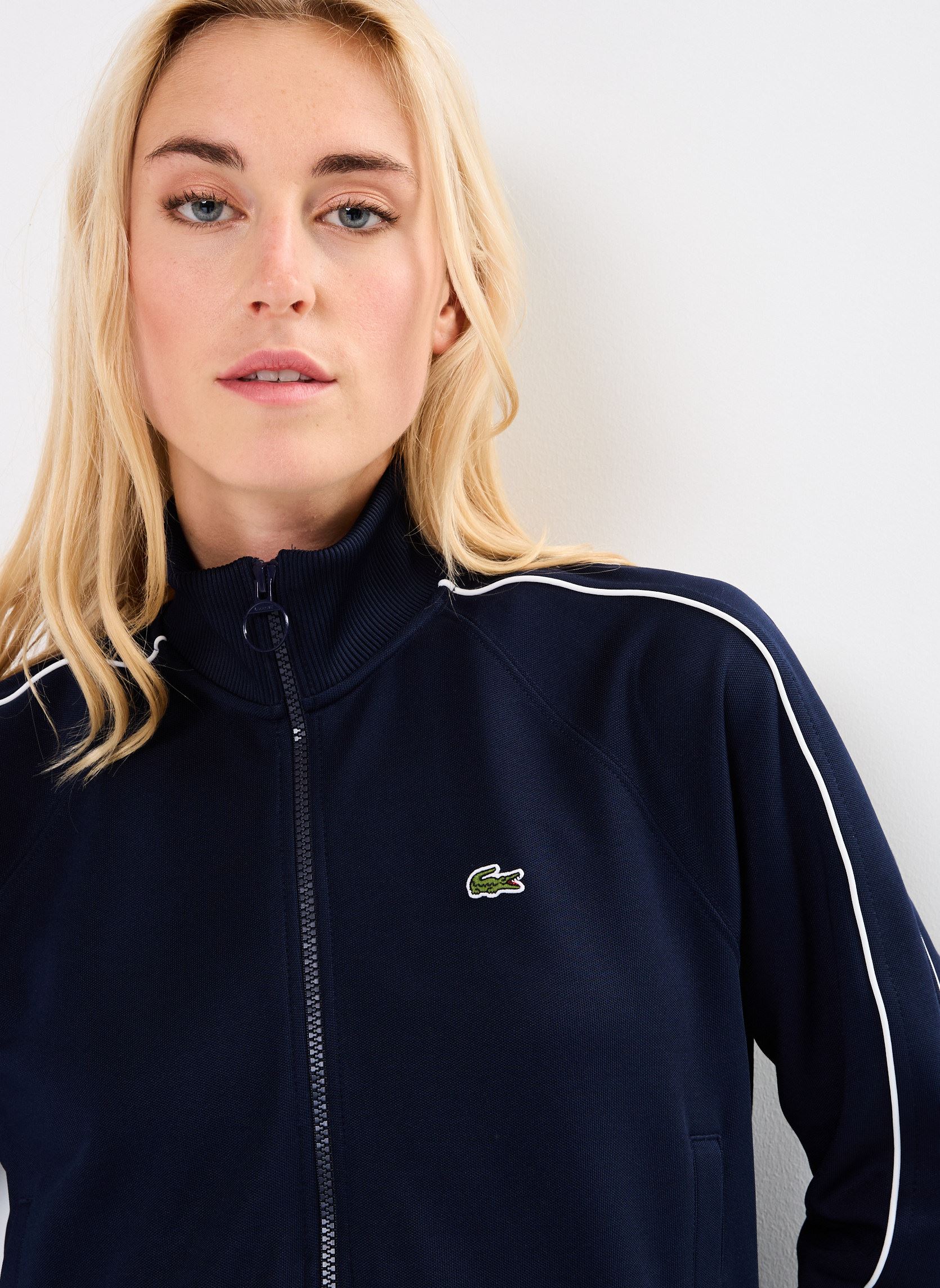 Vestes de survêtement Veste de survêtement zippée femme bleu Lacoste Vestes de survêtement Veste de survêtement zippée femme bleu MARINE/FARINE