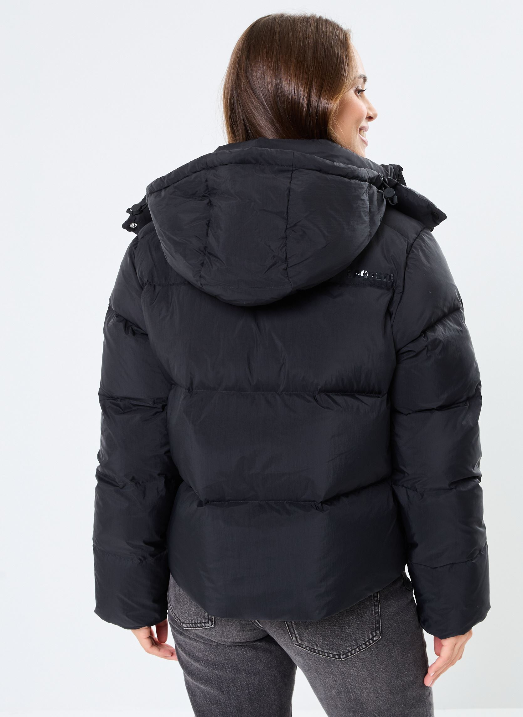 Doudounes Veste courte siglée en duvet avec capuch femme noir Lacoste Doudounes Veste courte siglée en duvet avec capuch femme noir NOIR
