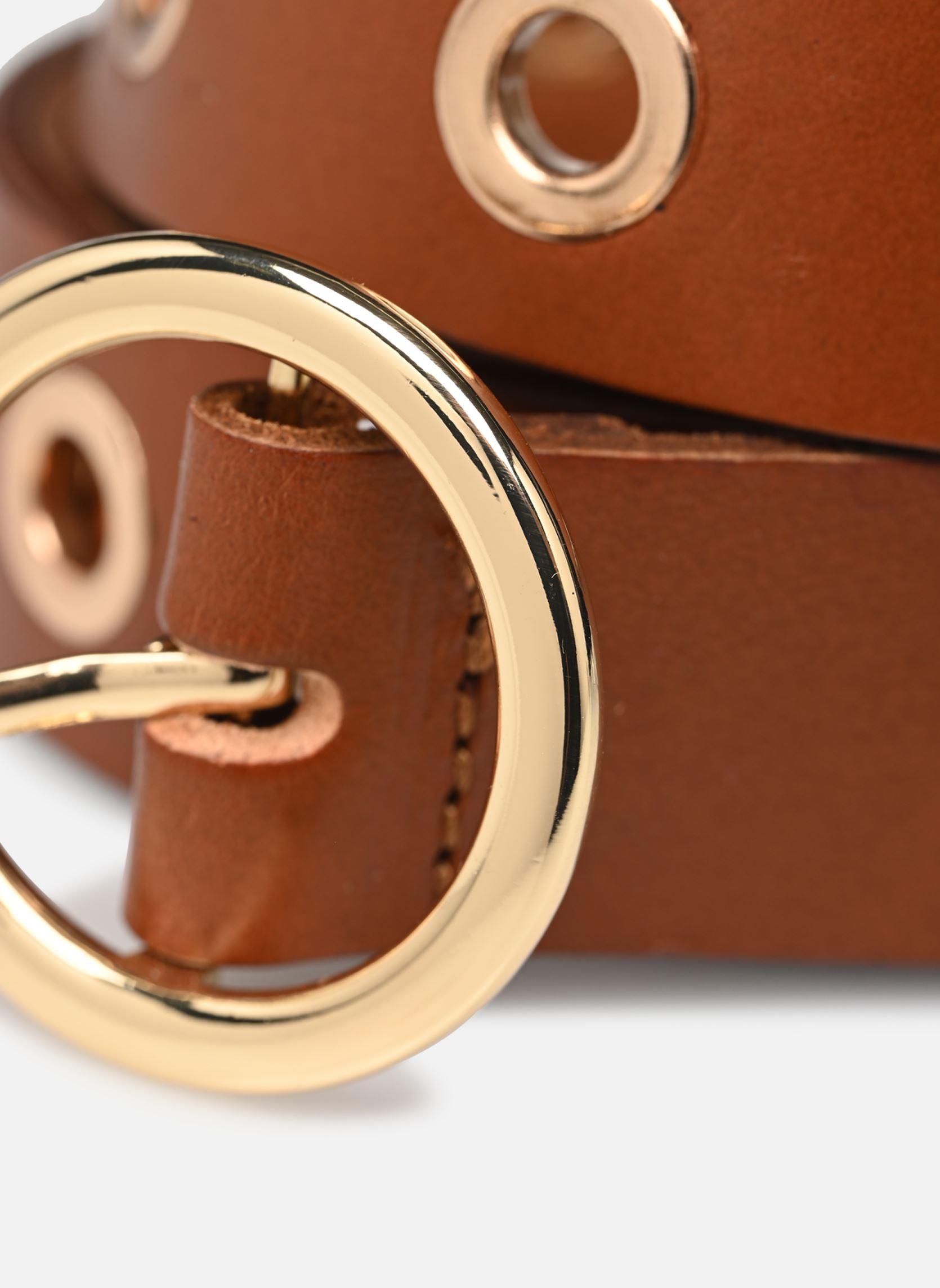 Cinture Nalla Eyelet Leather Jeans Belt Fc donna marrone Pieces Cinture Nalla Eyelet Leather Jeans Belt Fc donna marrone Whiskey Brown Gold