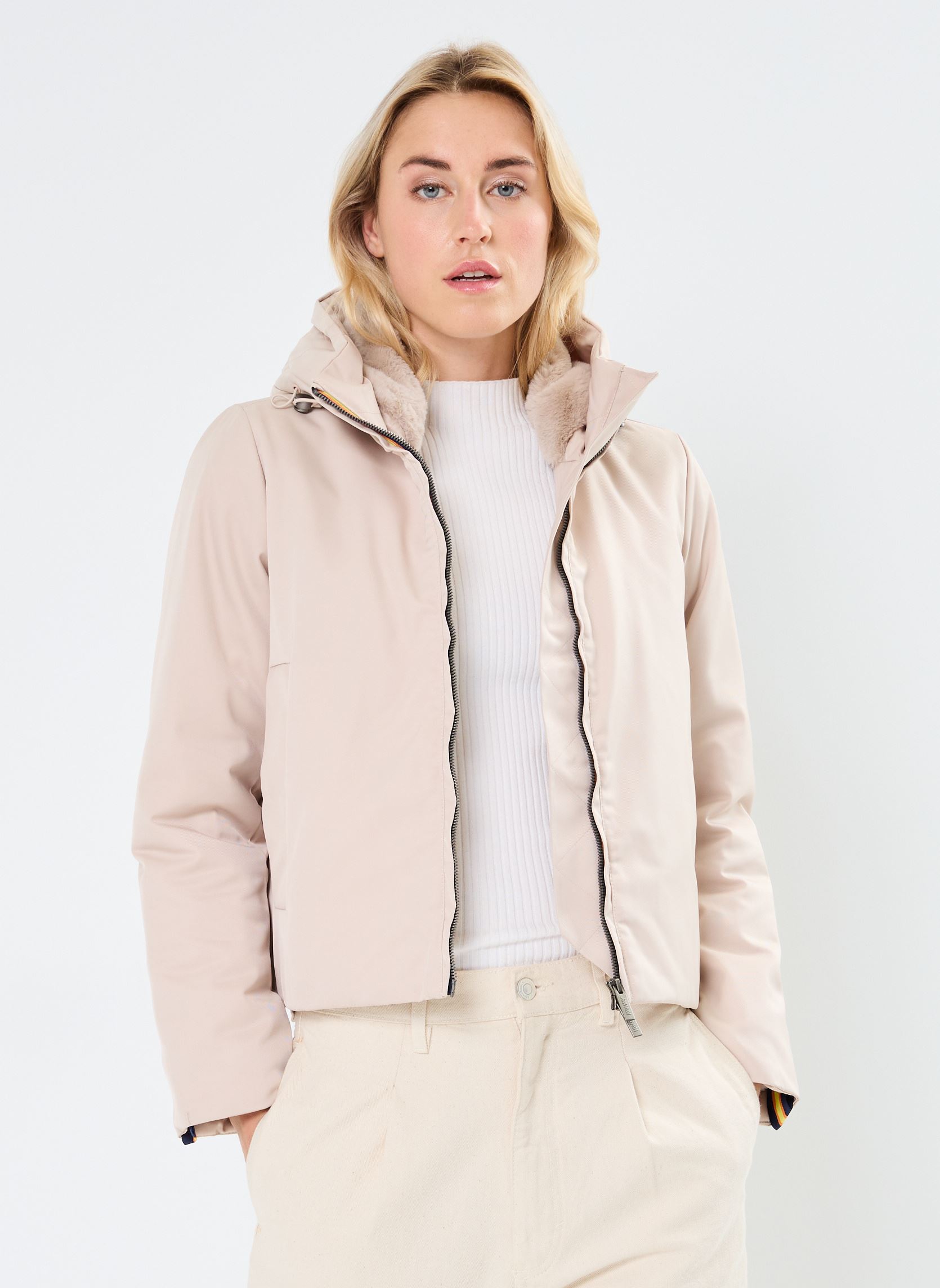 Vestes imperméable Olga Will Eco Fur femme beige K-Way Vestes imperméable Olga Will Eco Fur femme beige PINK TINT-NATURAL
