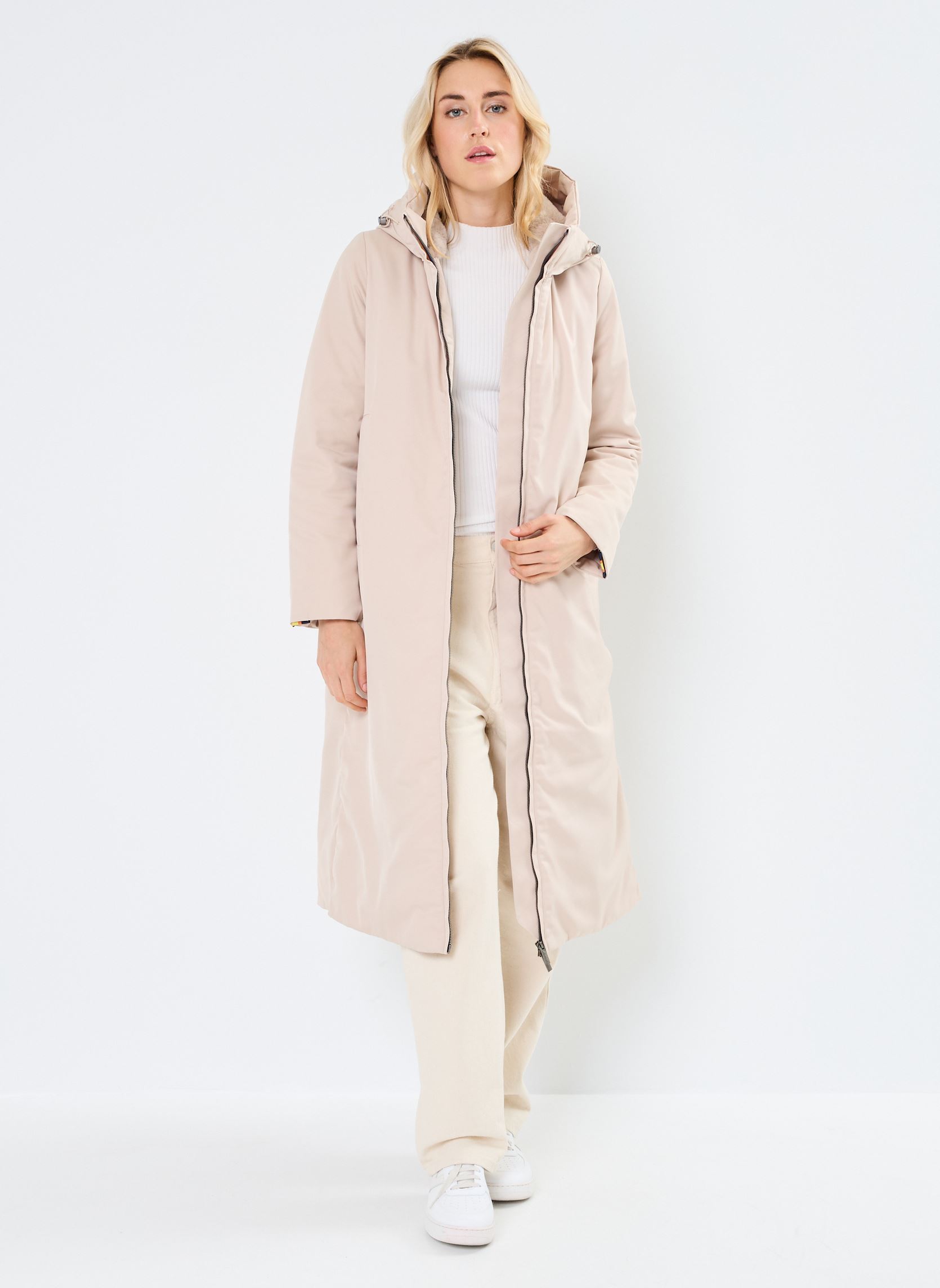 Manteaux Oller Twill Eco Fur femme beige K-Way Manteaux Oller Twill Eco Fur femme beige PINK TINT-NATURAL