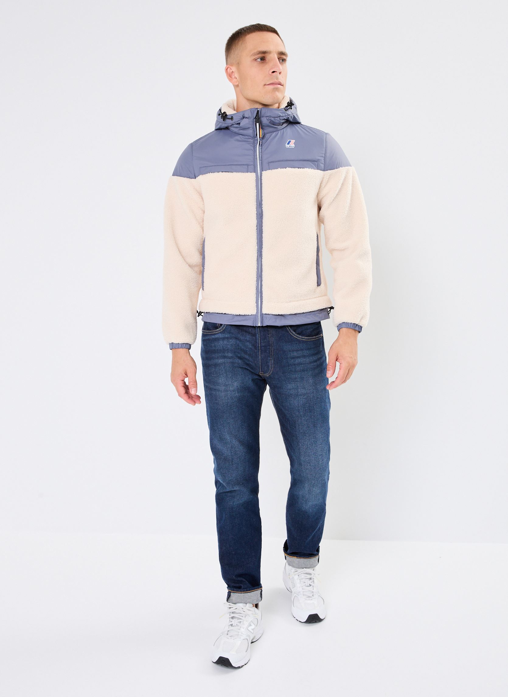 Vestes Le Vrai 3.0 Jildaz Orsetto homme beige K-Way Vestes Le Vrai 3.0 Jildaz Orsetto homme beige ECRU-GREY BLUE AVION