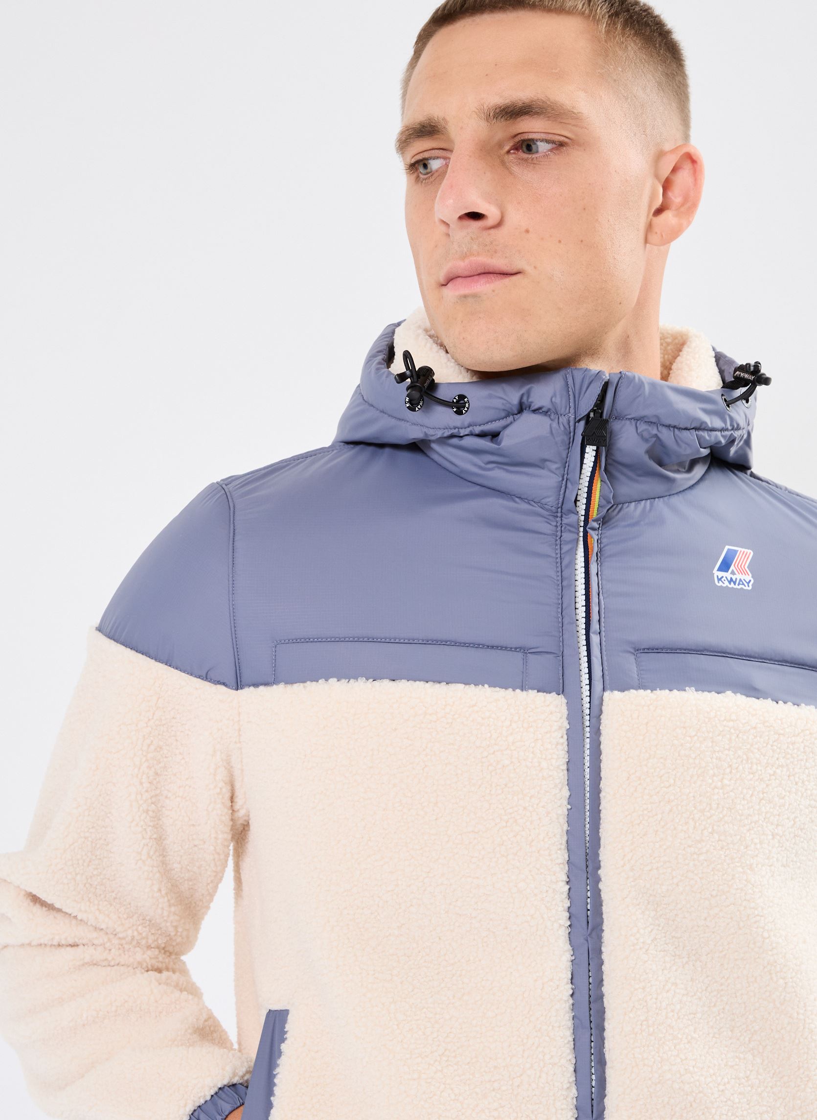 Vestes Le Vrai 3.0 Jildaz Orsetto homme beige K-Way Vestes Le Vrai 3.0 Jildaz Orsetto homme beige ECRU-GREY BLUE AVION