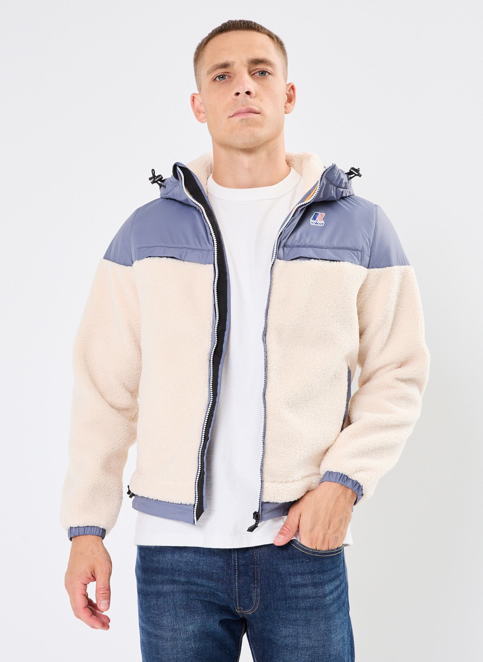Vestes Le Vrai 3.0 Jildaz Orsetto homme beige K-Way Vestes Le Vrai 3.0 Jildaz Orsetto homme beige ECRU-GREY BLUE AVION