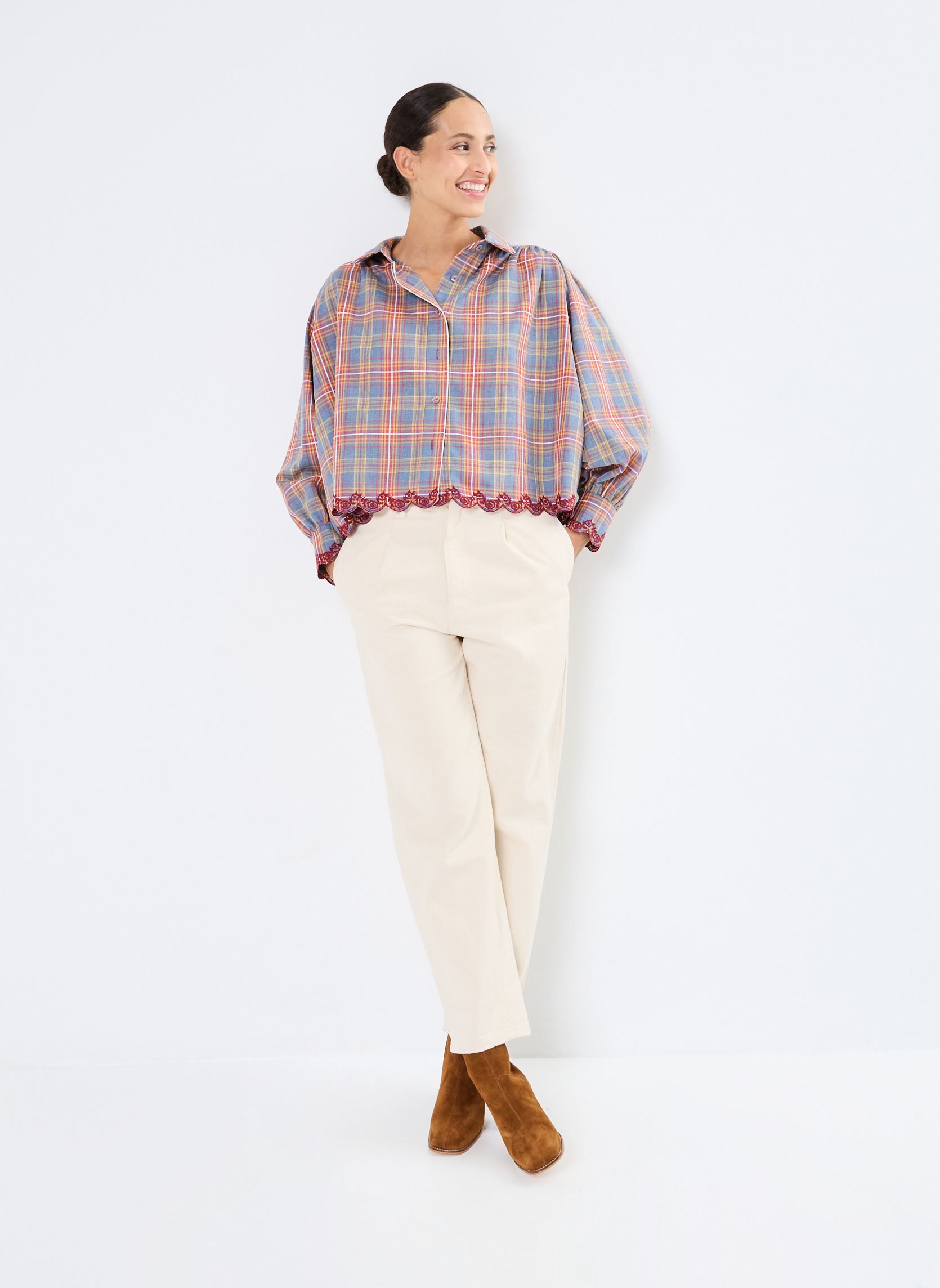 Chemises manches longues Odette femme multicolore Orféo Chemises manches longues Odette femme multicolore CARREAUX