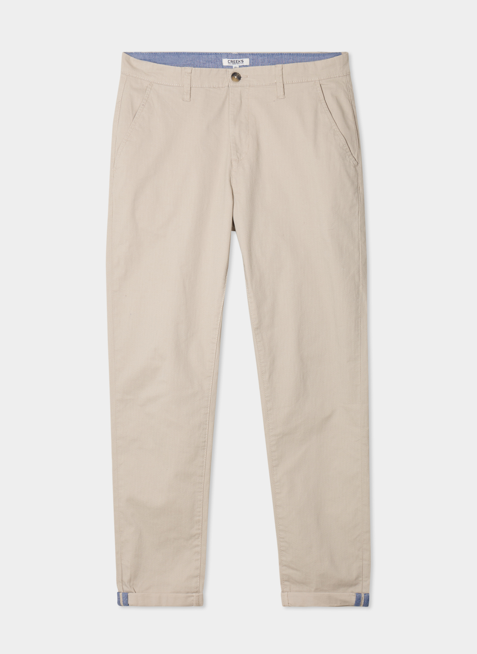 Pantalons droits CRE1_PETITPRINT homme beige CREEKS Pantalons droits CRE1_PETITPRINT homme beige Beige