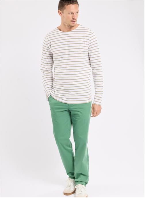 Armor Lux Pantalons droits Chino 79822 gravel homme vert