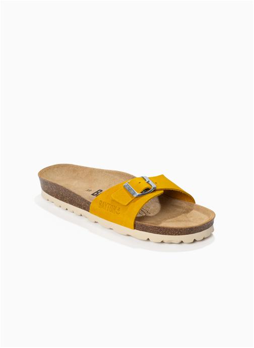 Bayton Mules Sandales en cuir ZEPHYR pour femme Gris foncé femme jaune