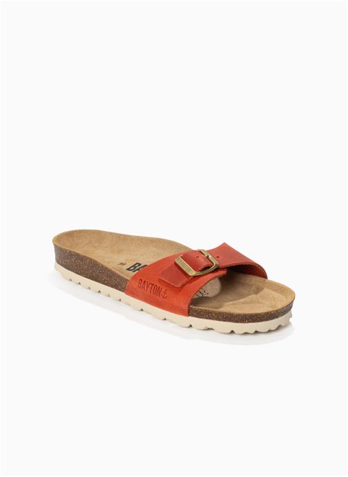Bayton Mules Sandales en cuir ZEPHYR pour femme Gris foncé femme orange