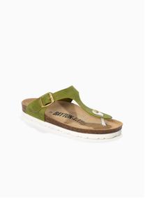 Tongs Tongs en cuir MERCURE pour femme Vert femme orange