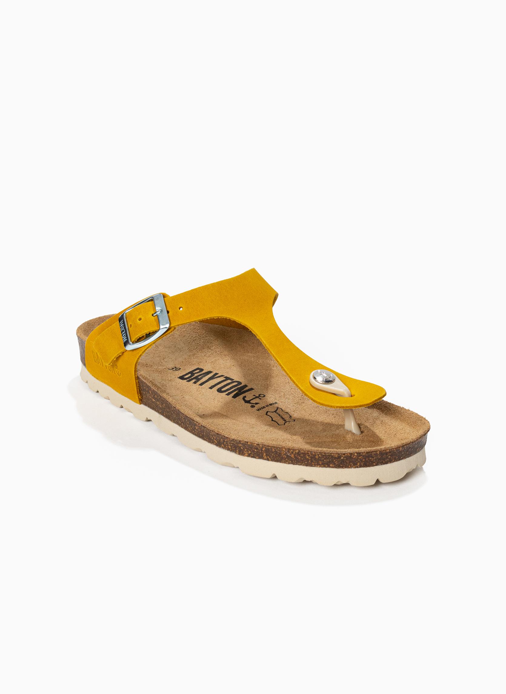 Tongs Tongs en cuir MERCURE pour femme Vert femme jaune Bayton Tongs Tongs en cuir MERCURE pour femme Vert femme jaune Jaune