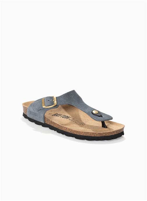 Bayton Tongs Tongs en cuir suédé MERCURE pour femme Marron homme gris