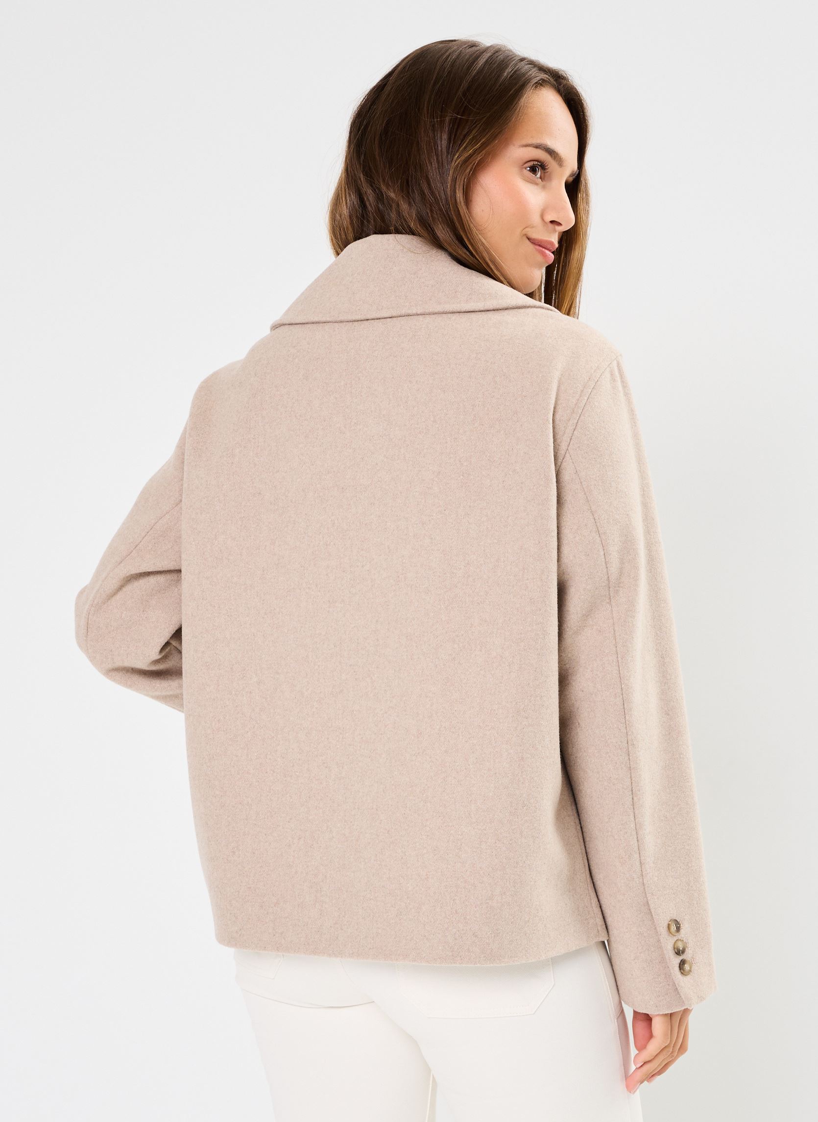 Giacche SLFALMA SHORT WOOL JACKET NOOS donna beige Selected Femme Giacche SLFALMA SHORT WOOL JACKET NOOS donna beige SANDSHELL