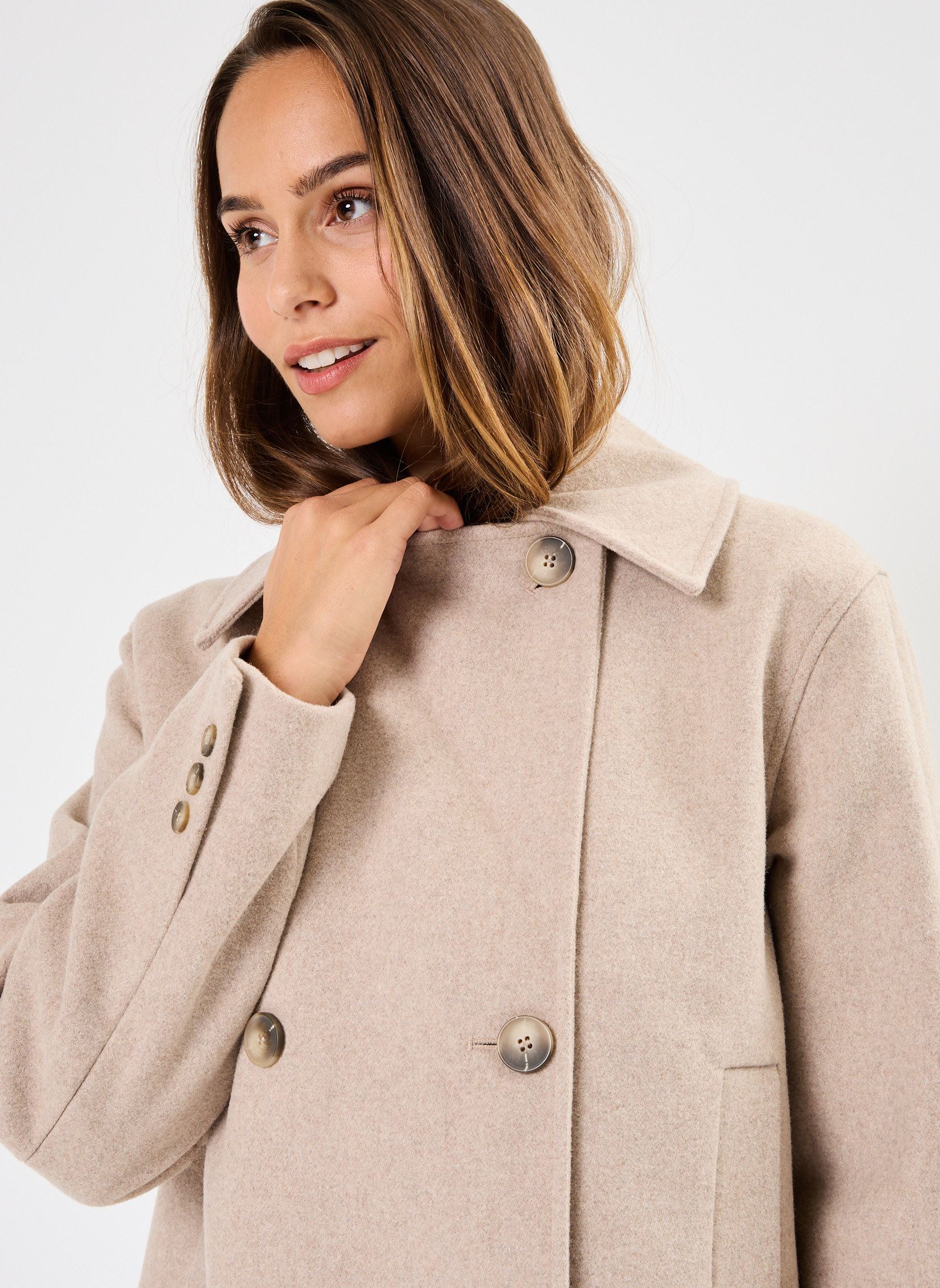 Giacche SLFALMA SHORT WOOL JACKET NOOS donna beige Selected Femme Giacche SLFALMA SHORT WOOL JACKET NOOS donna beige SANDSHELL