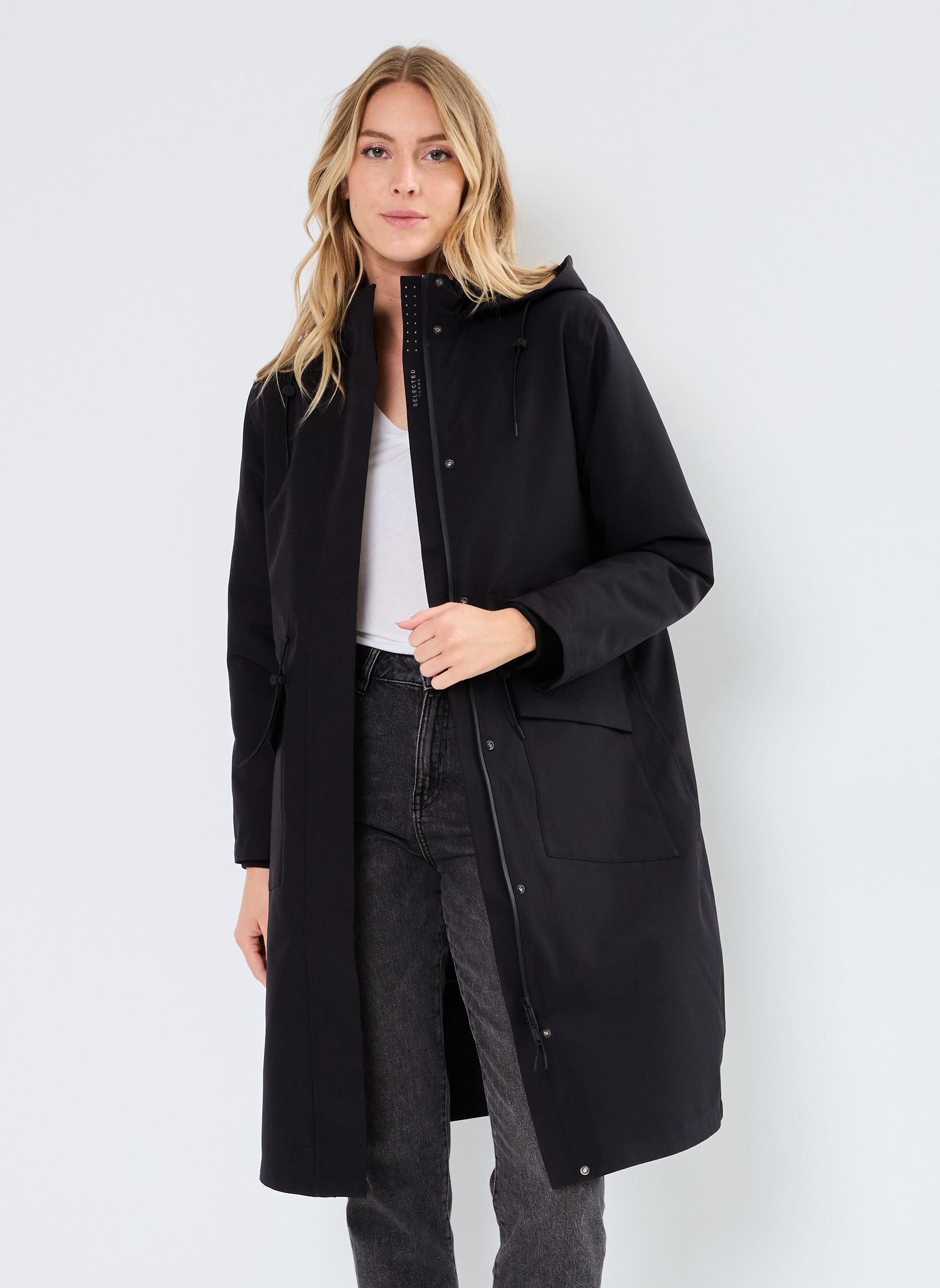 Cappotti SLFLIZZI TECHNICAL COAT donna nero Selected Femme Cappotti SLFLIZZI TECHNICAL COAT donna nero BLACK