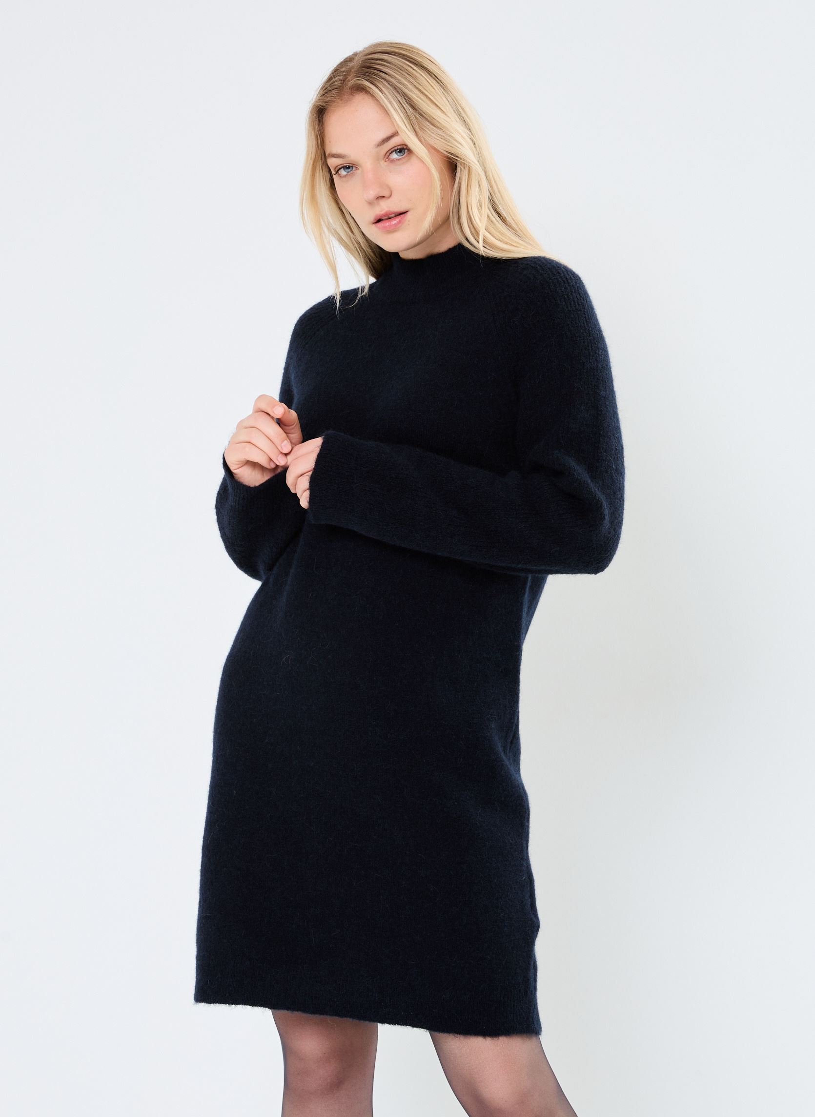 Robes SLFLULU LS HIGH NECK KNIT DRESS femme bleu Selected Femme Robes SLFLULU LS HIGH NECK KNIT DRESS femme bleu DARK SAPPHIRE