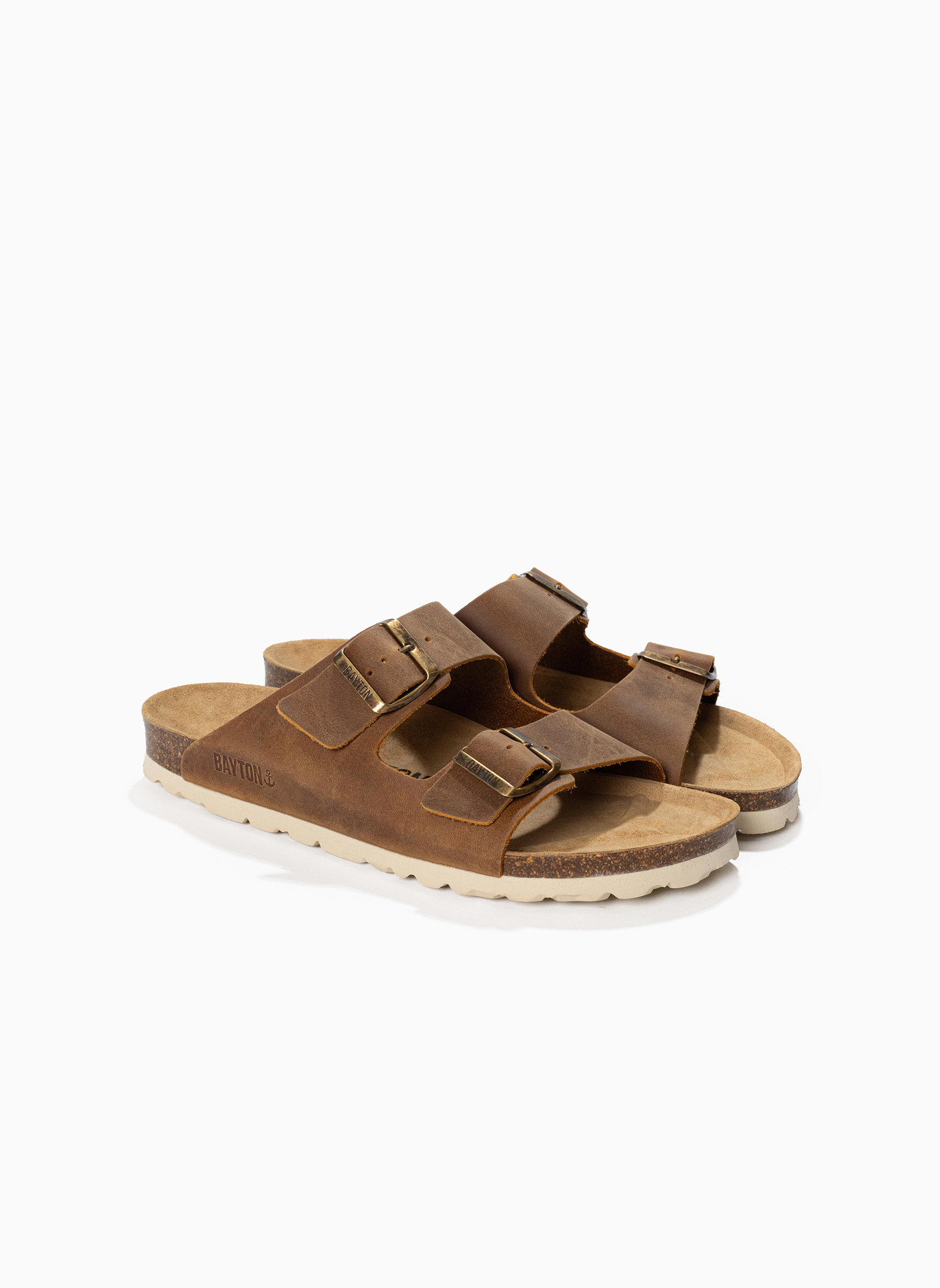 Mules en cuir ATLAS homme marron Bayton Mules en cuir ATLAS homme marron Marron clair