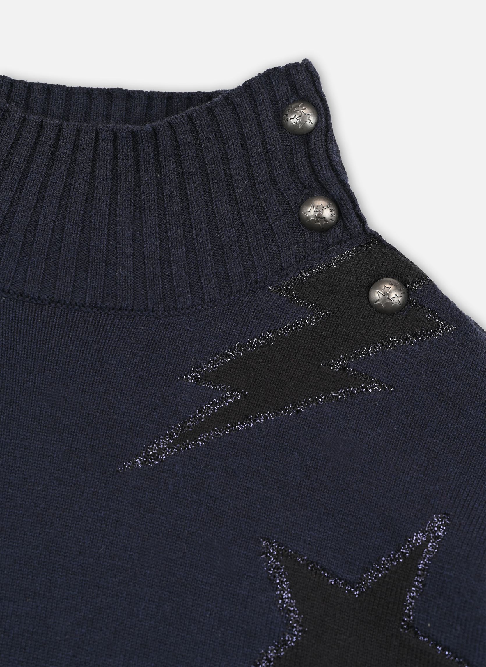 Pull Fille Joules - Bleu Marine - Col Montant 1/4 Zip - Doublure Polaire étoiles - 7-8 Ans (128 Cm)